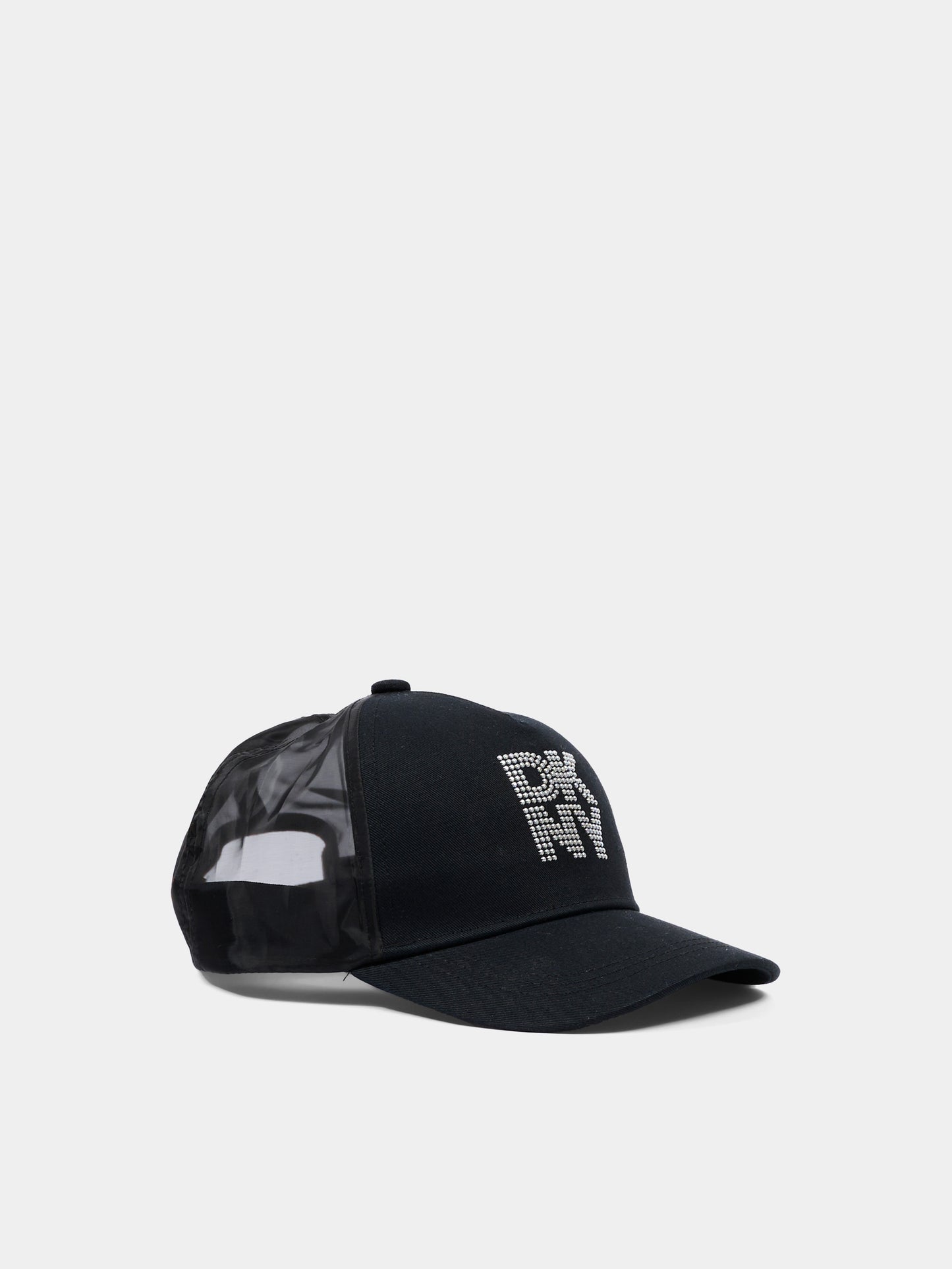 Cappello con visiera nero per bambina con logo,Dkny,D62642 09B