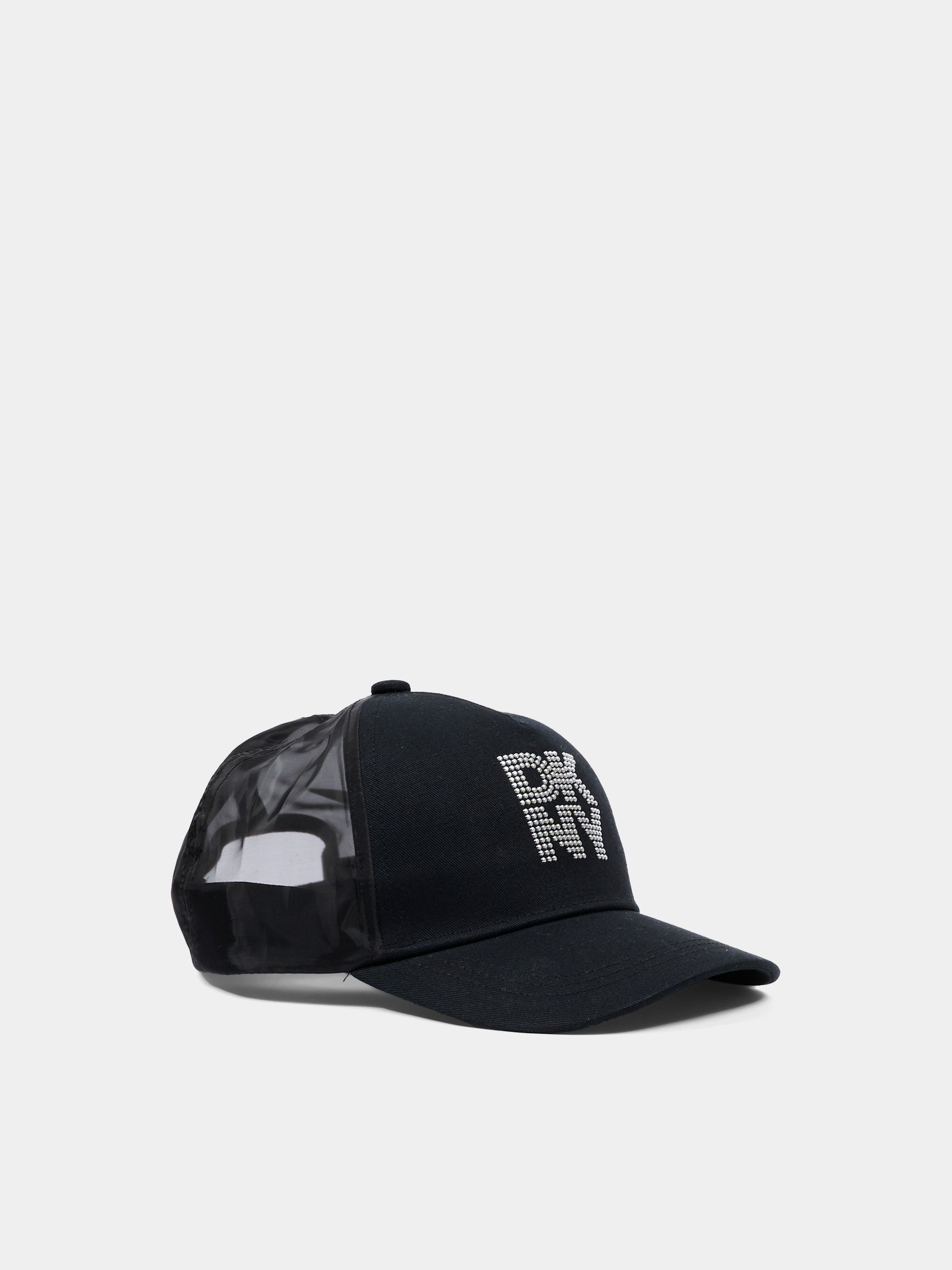 Cappello con visiera nero per bambina con logo,Dkny,D62642 09B