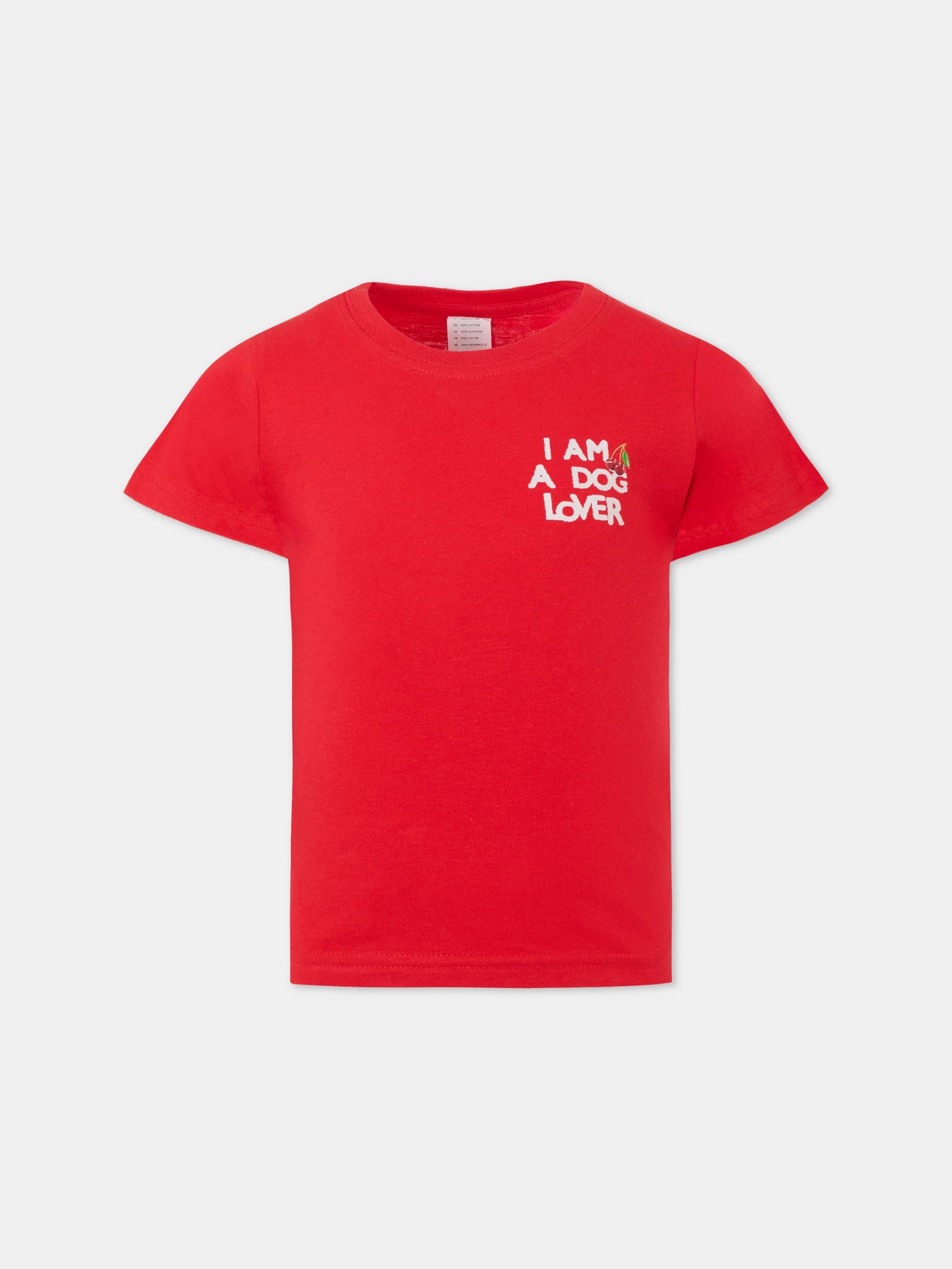 T-shirt rossa per bambini Pets Dream,United Pets X Coccolebimbi,T-SHIRT ROSSA PER BAMBINI PETS DREAM