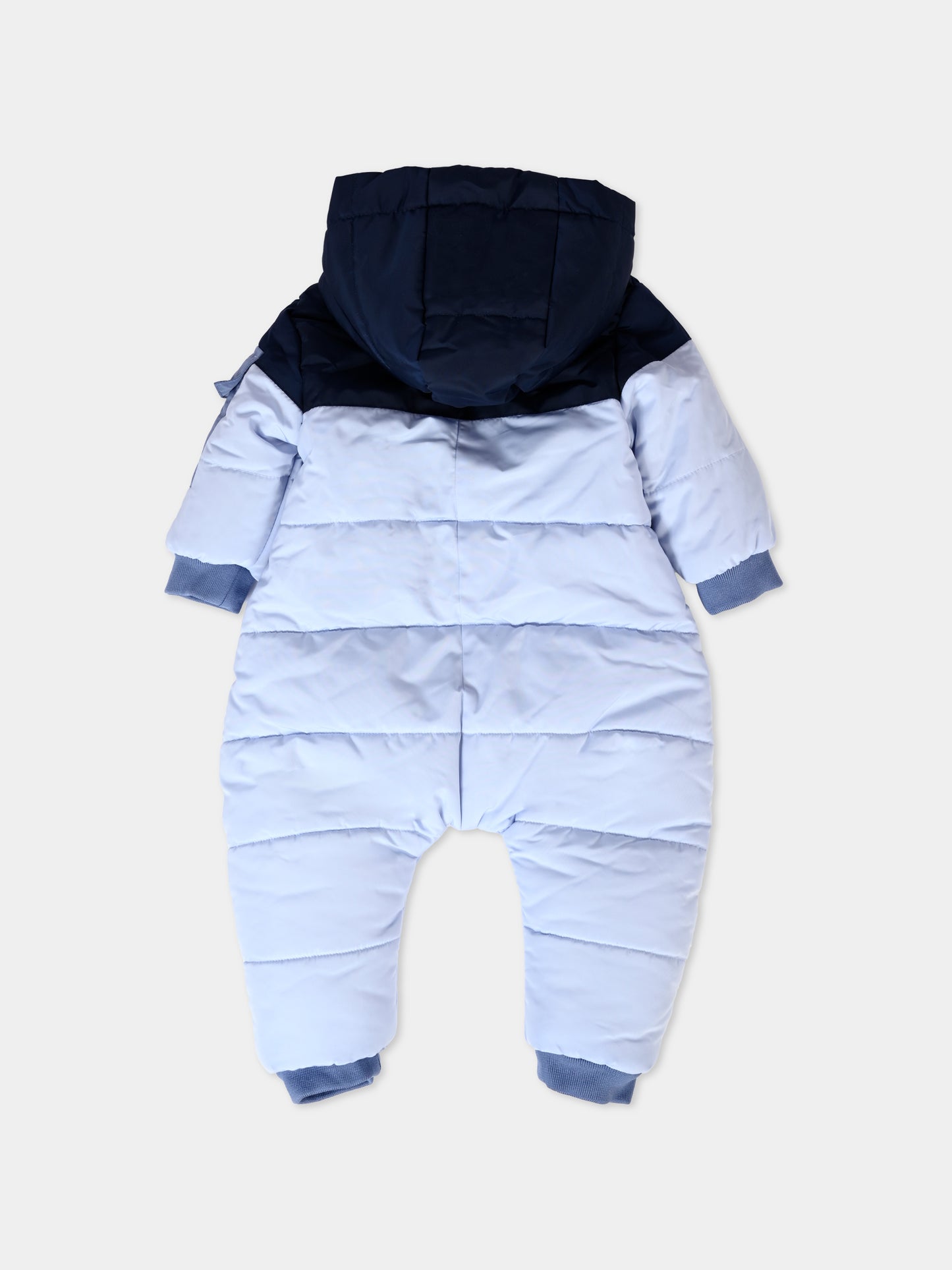 Piumino celeste per neonato con logo,Boss,J51048 771