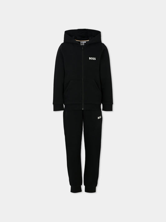 Completo nero per bambino con logo,Boss,J51136 09B
