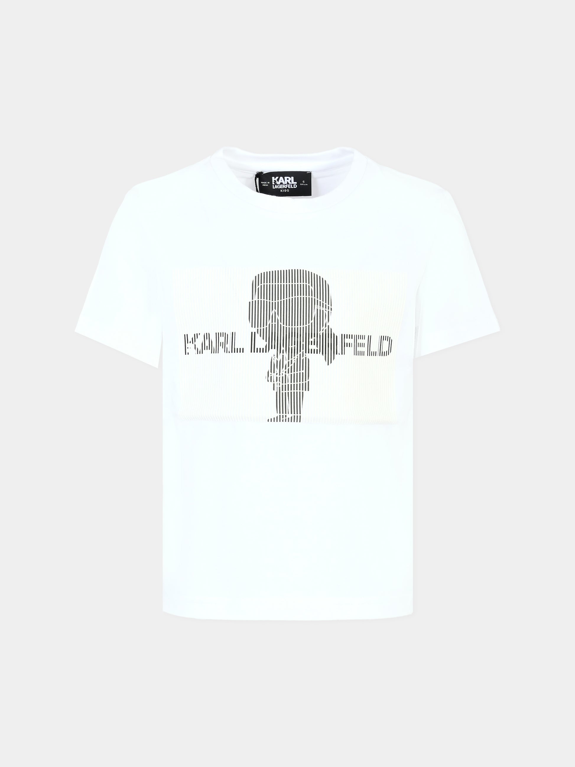 T-shirt bianca per bambino con Karl Lagerfeld,Karl Lagerfeld Kids,Z30239 10P