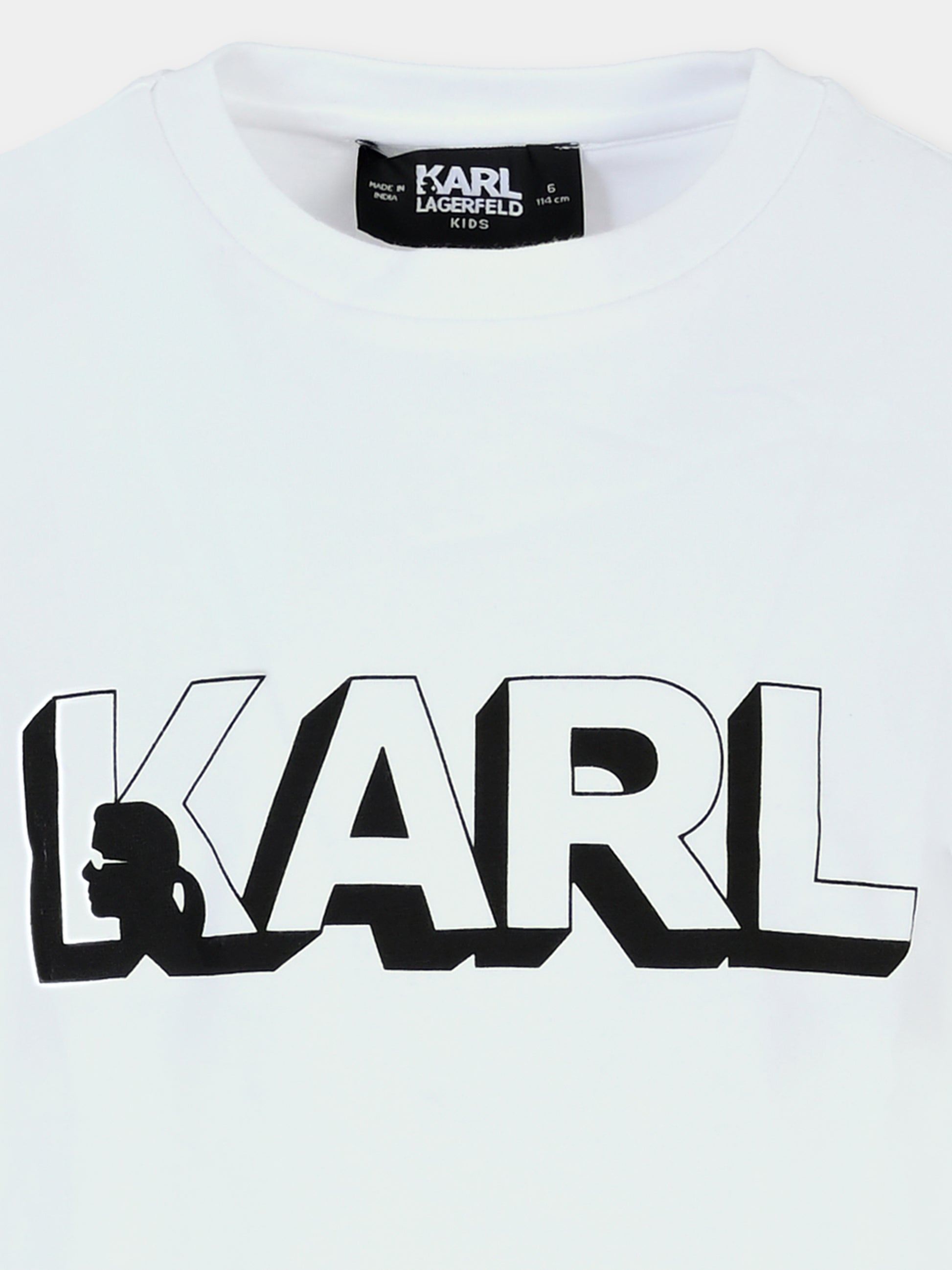 T-shirt bianca per bambini con logo,Karl Lagerfeld Kids,Z30254 10P