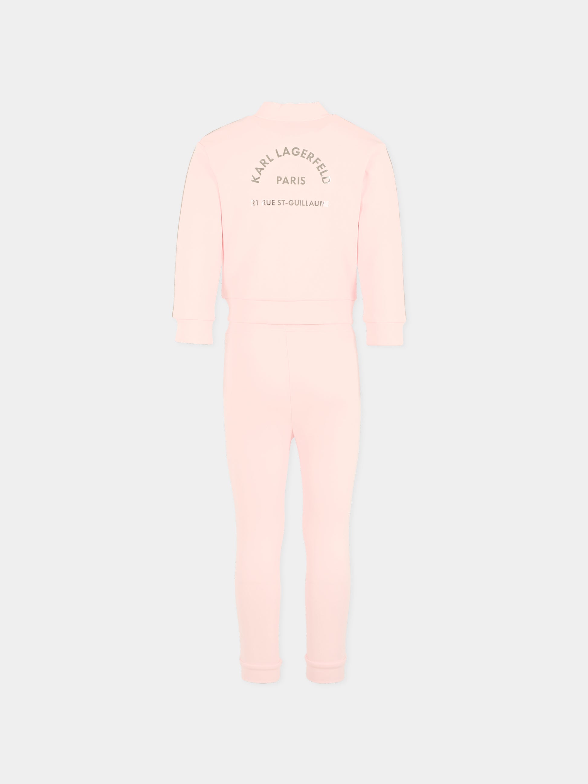Completo rosa per bambina con stampa Choupette,Karl Lagerfeld Kids,Z30288 475