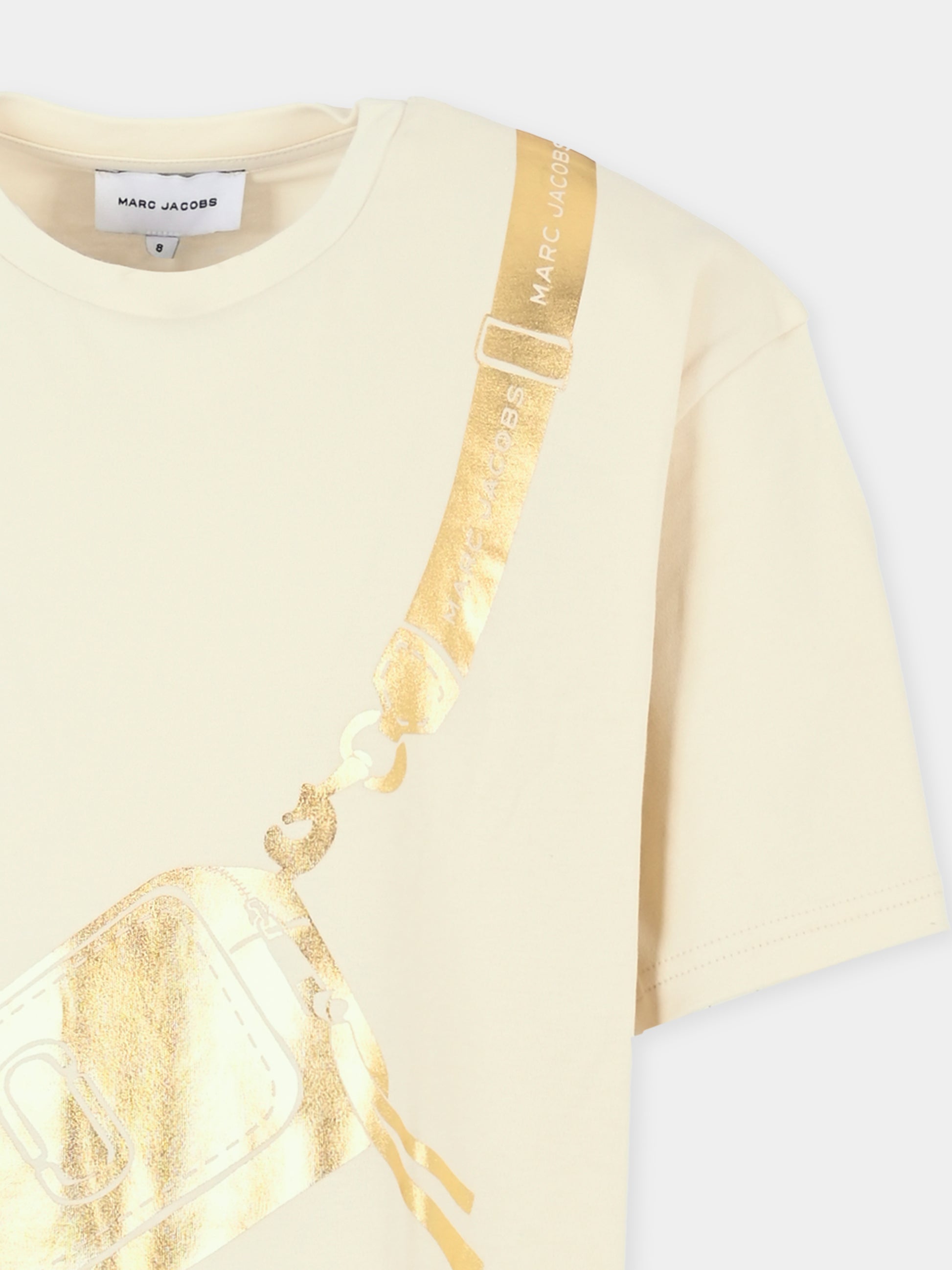 Vestito avorio per bambina con stampa borsa,Marc Jacobs,W60230 22A