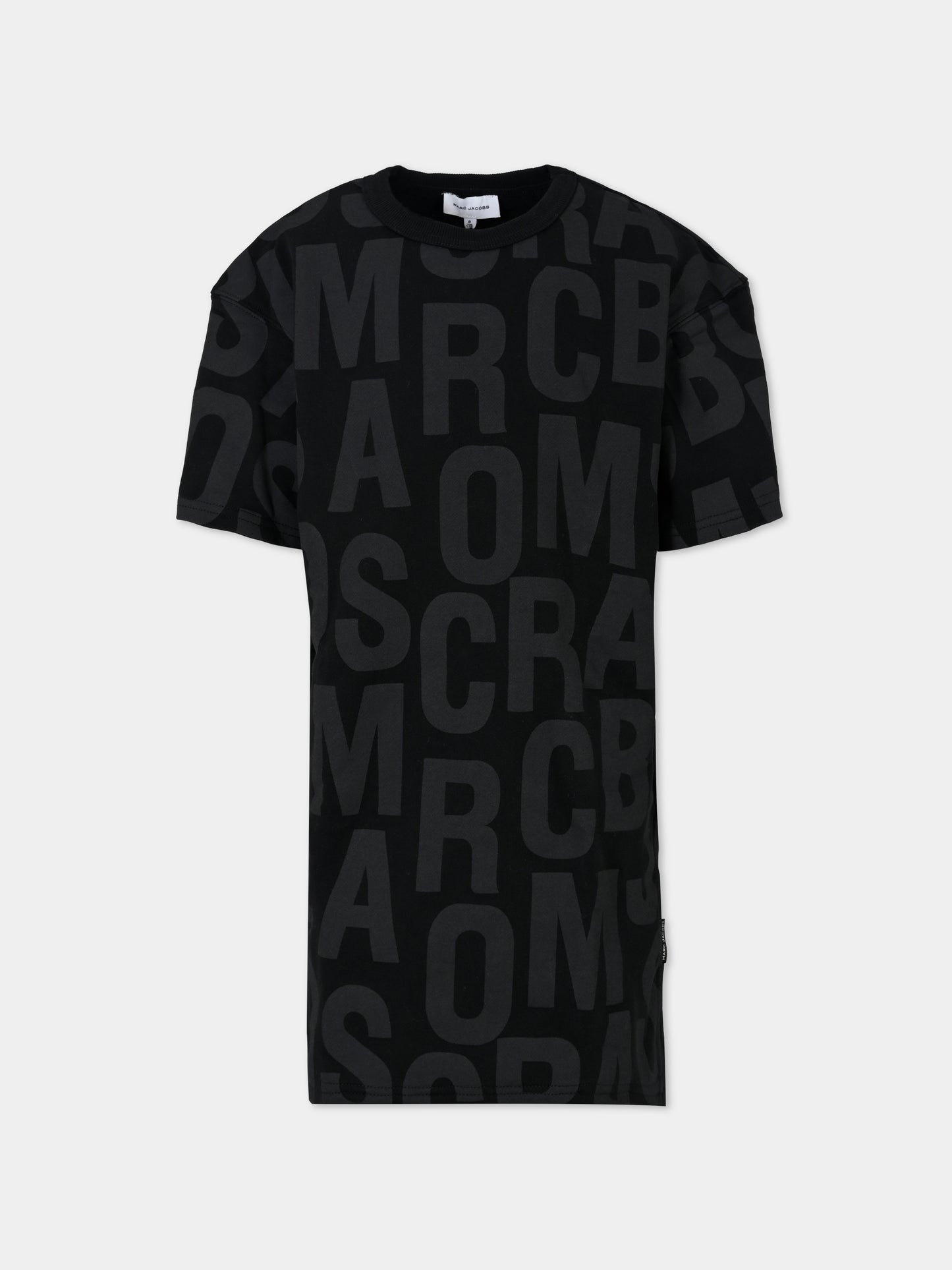 Vestito nero per bambina con logo all over,Marc Jacobs,W60231 09B