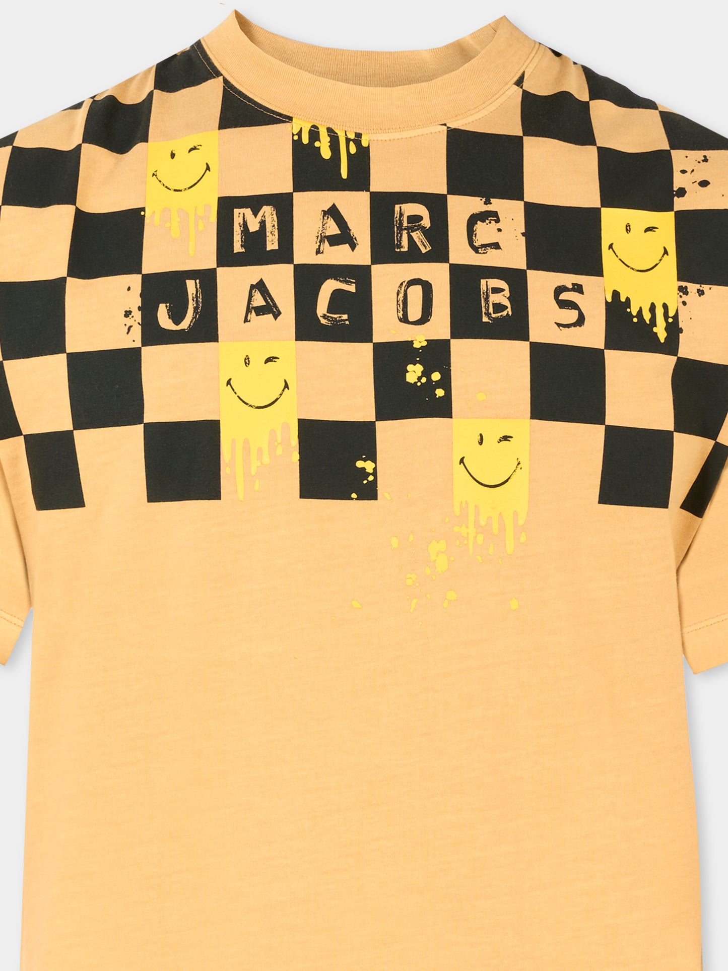 T-shirt marrone per bambino con logo e smile,Marc Jacobs,W60283 230