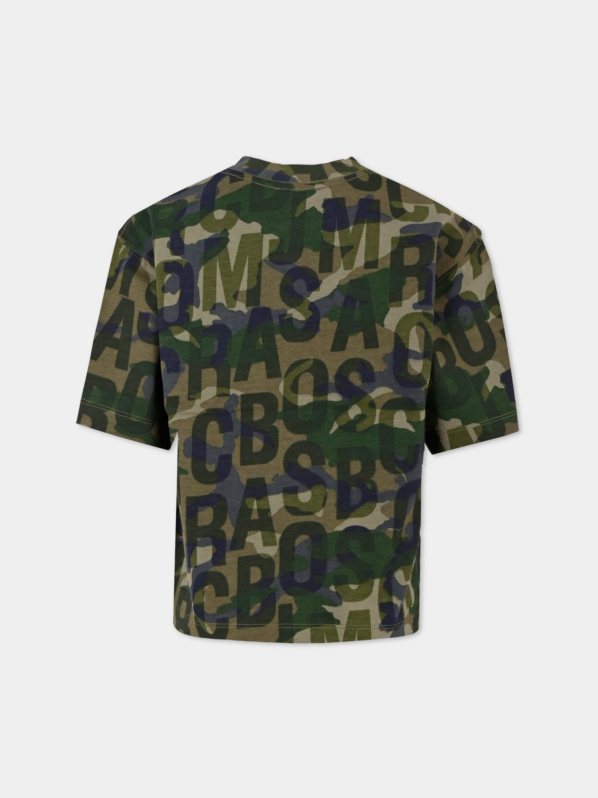 T-shirt multicolor per bambino con logo camouflage,Marc Jacobs,W60286 66K