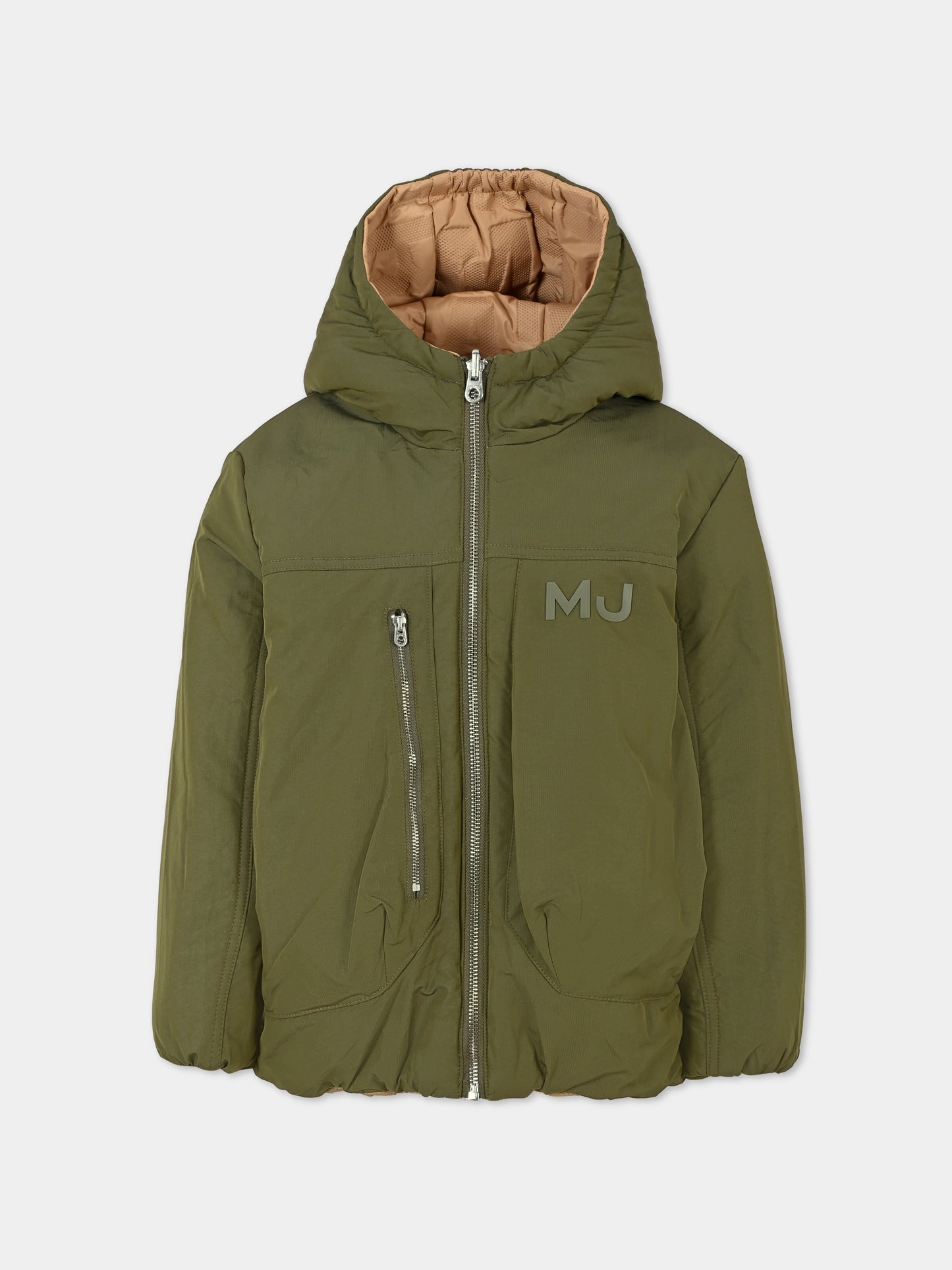 Piumino reversibile beige per bambino con logo,Marc Jacobs,W60306 230