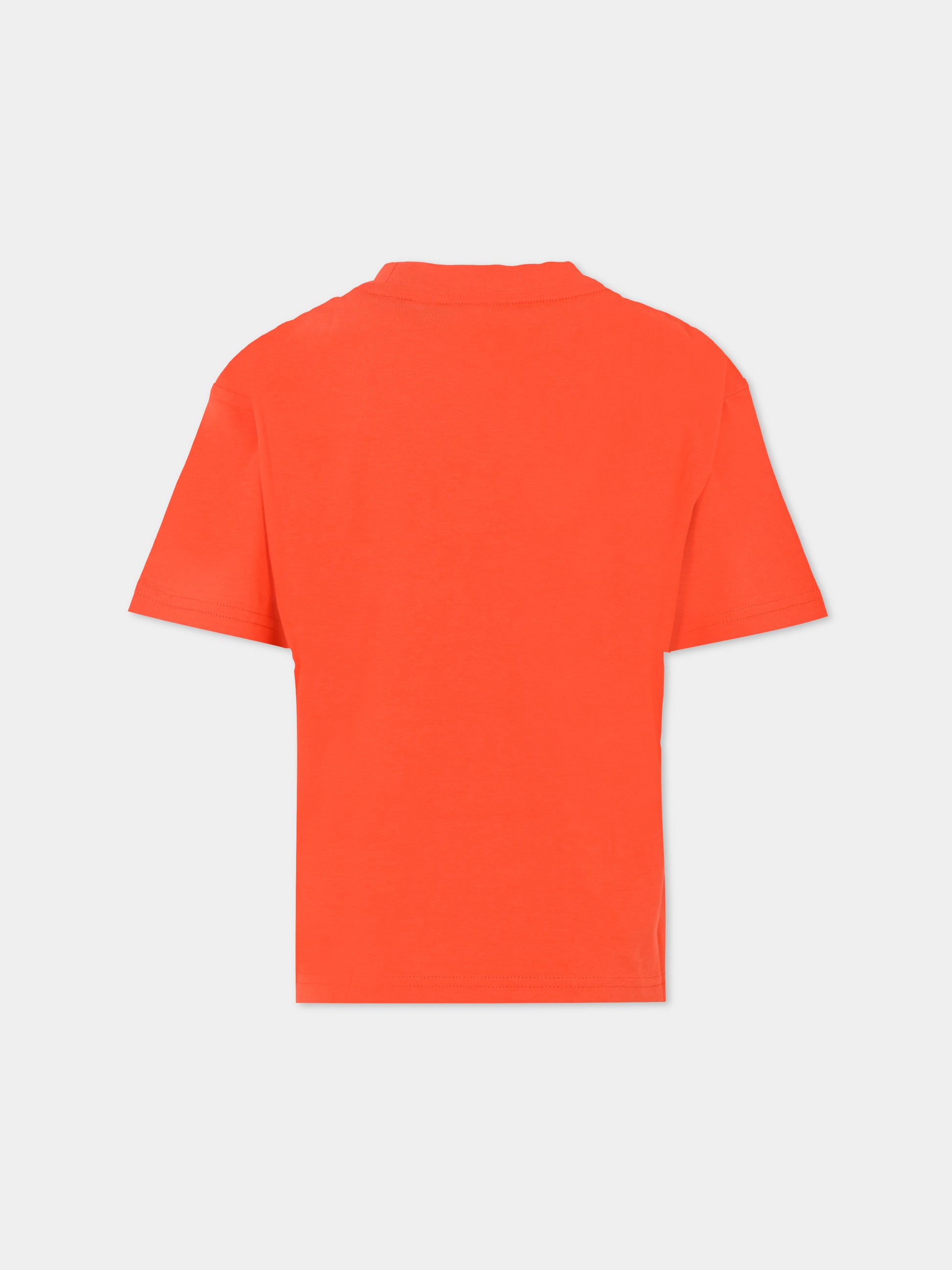 T-shirt rossa per bambino con stampa paesaggio,Timberland,T60297 98G