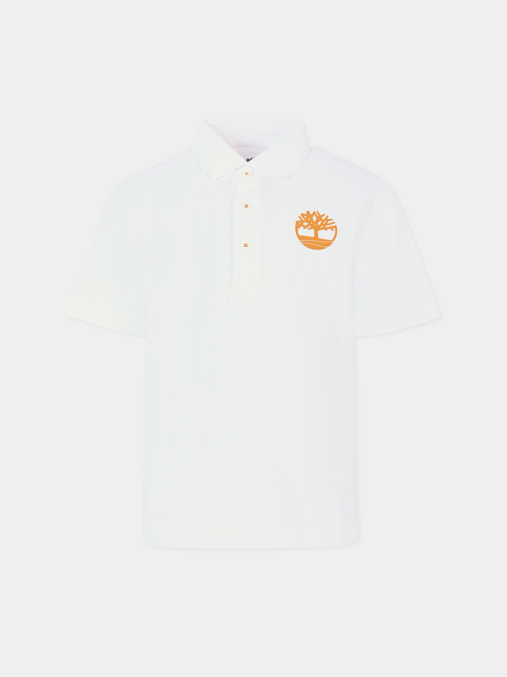 Polo bianca per bambino con logo,Timberland,T60310 10P