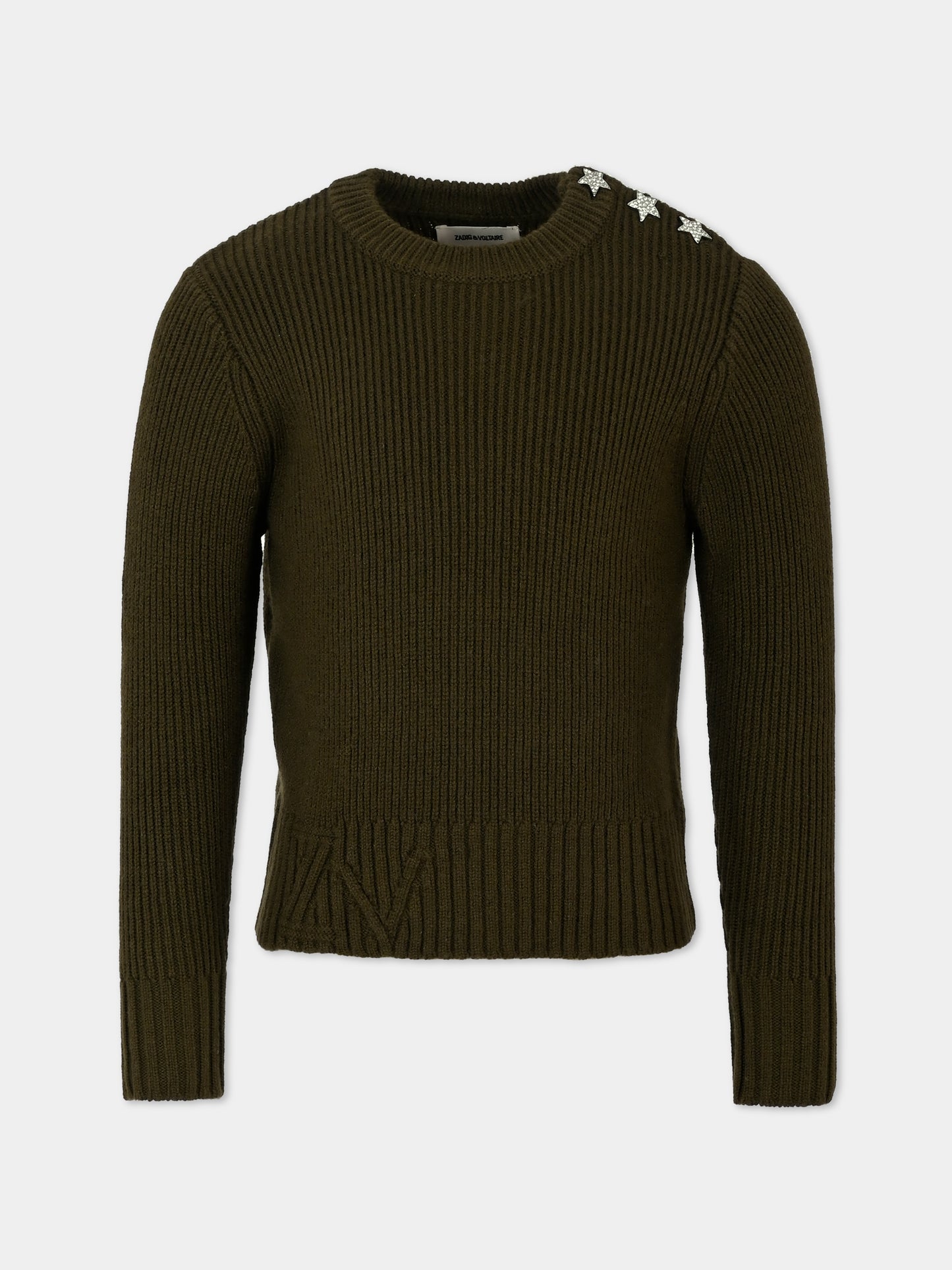 Maglione verde per bambina con stelle,Zadig & Voltaire Kids,X60216 637