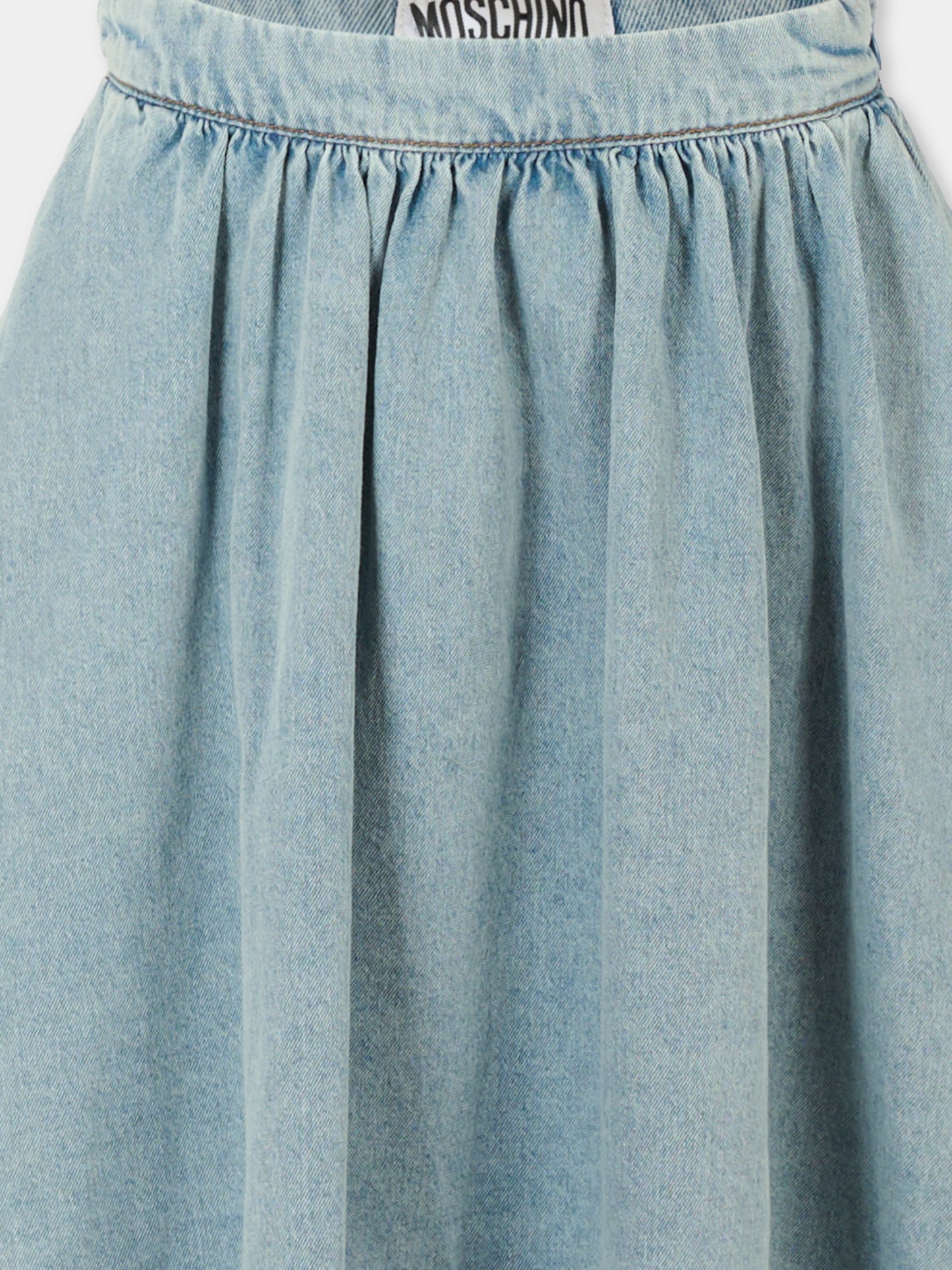 Gonna denim per bambina con Teddy Bear,Moschino Kids,HDJ03L L0E33 41029