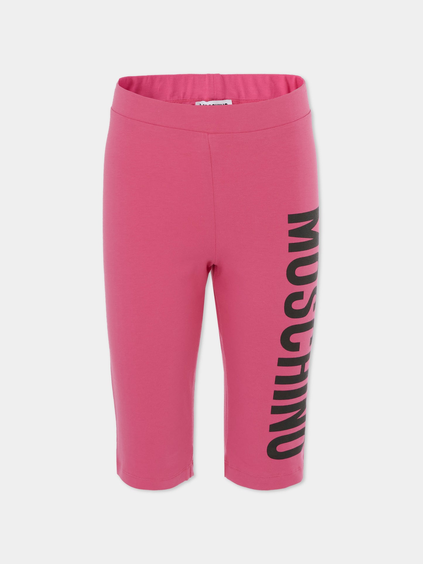 Shorts fucsia per bambina con logo,Moschino Kids,HDQ01T LBA00 50533