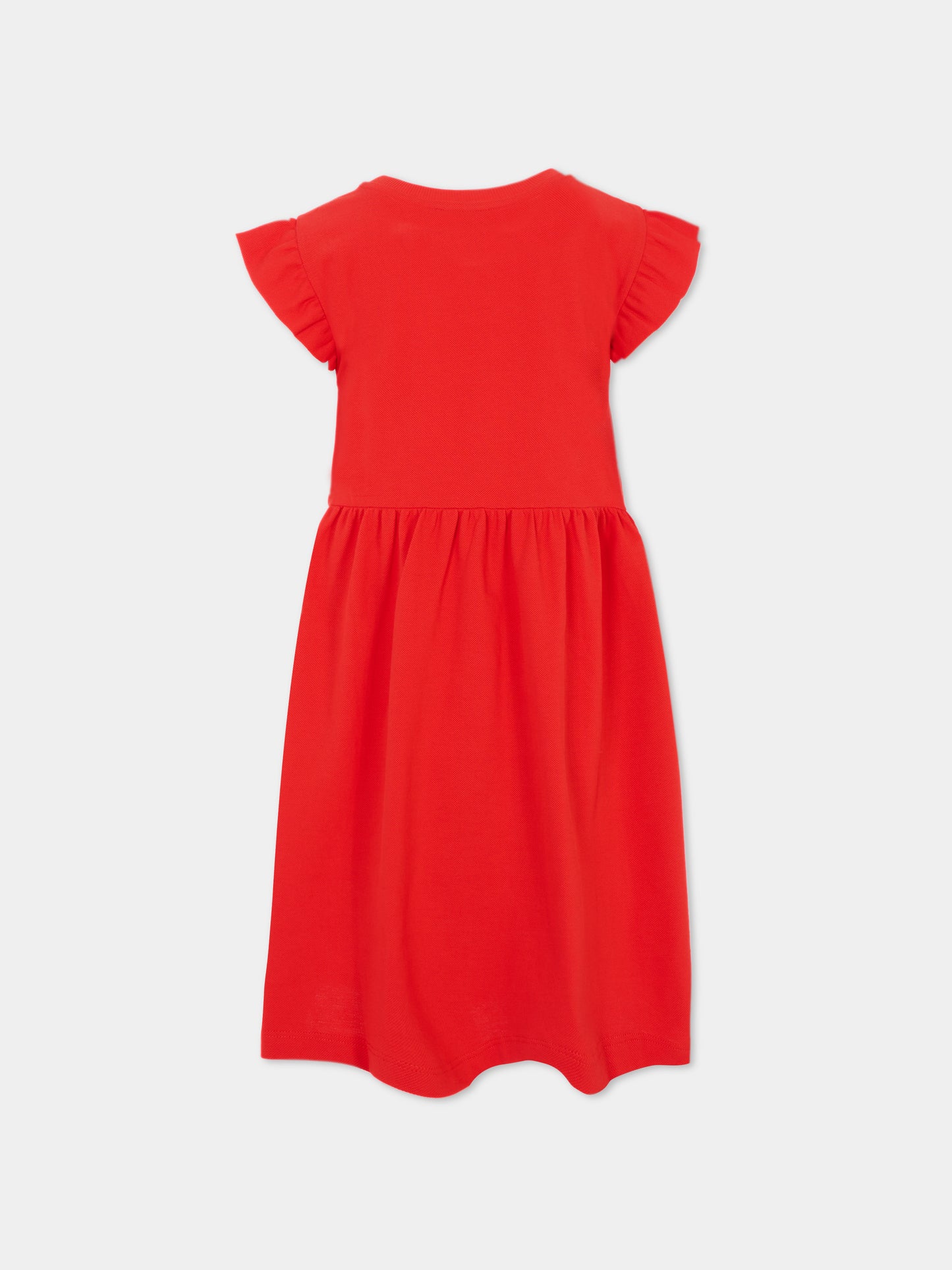 Vestito rosso per bambina con Teddy Bear,Moschino Kids,HDV0G6 LFA06 50109