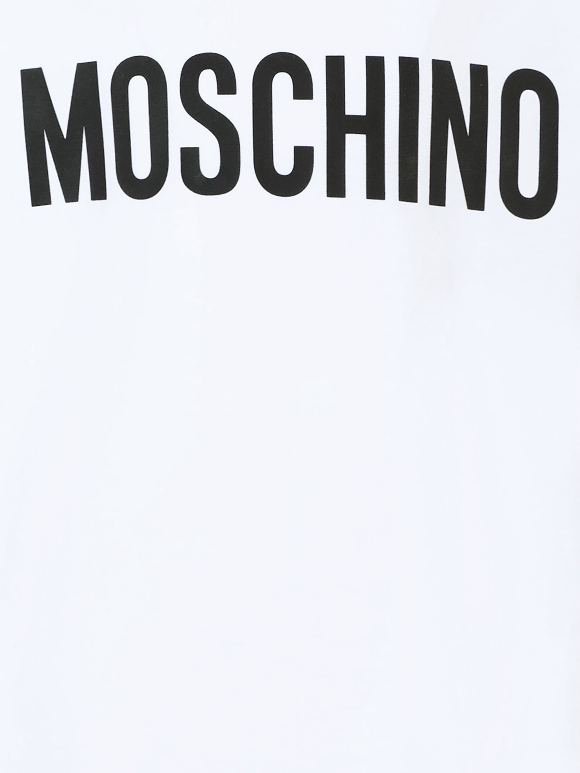 Vestito bianco per bambina con logo,Moschino Kids,HDV0GN LBA10 10101