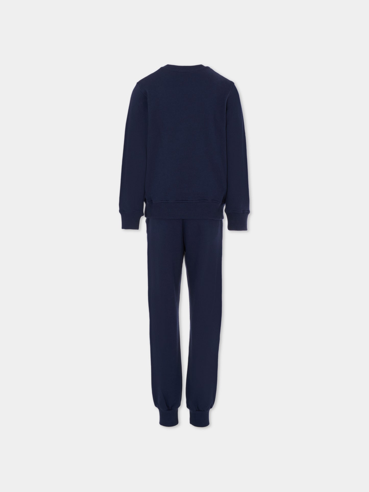 Completo blu per bambino con logo,Moschino Kids,HOK03E LCA74 40016