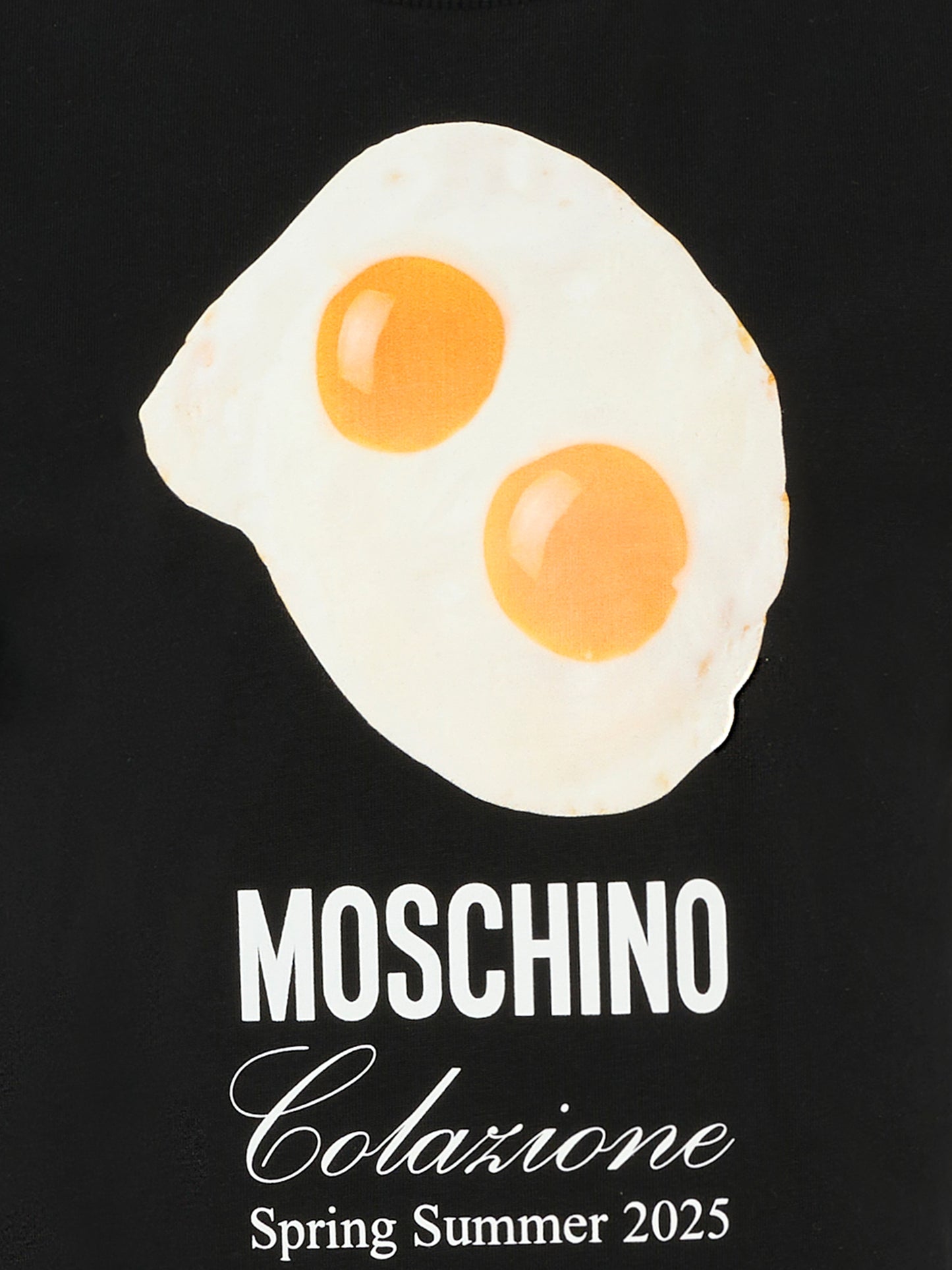T-shirt nera per bambini con stampa uova,Moschino Kids,HRM050 LAA02 60100