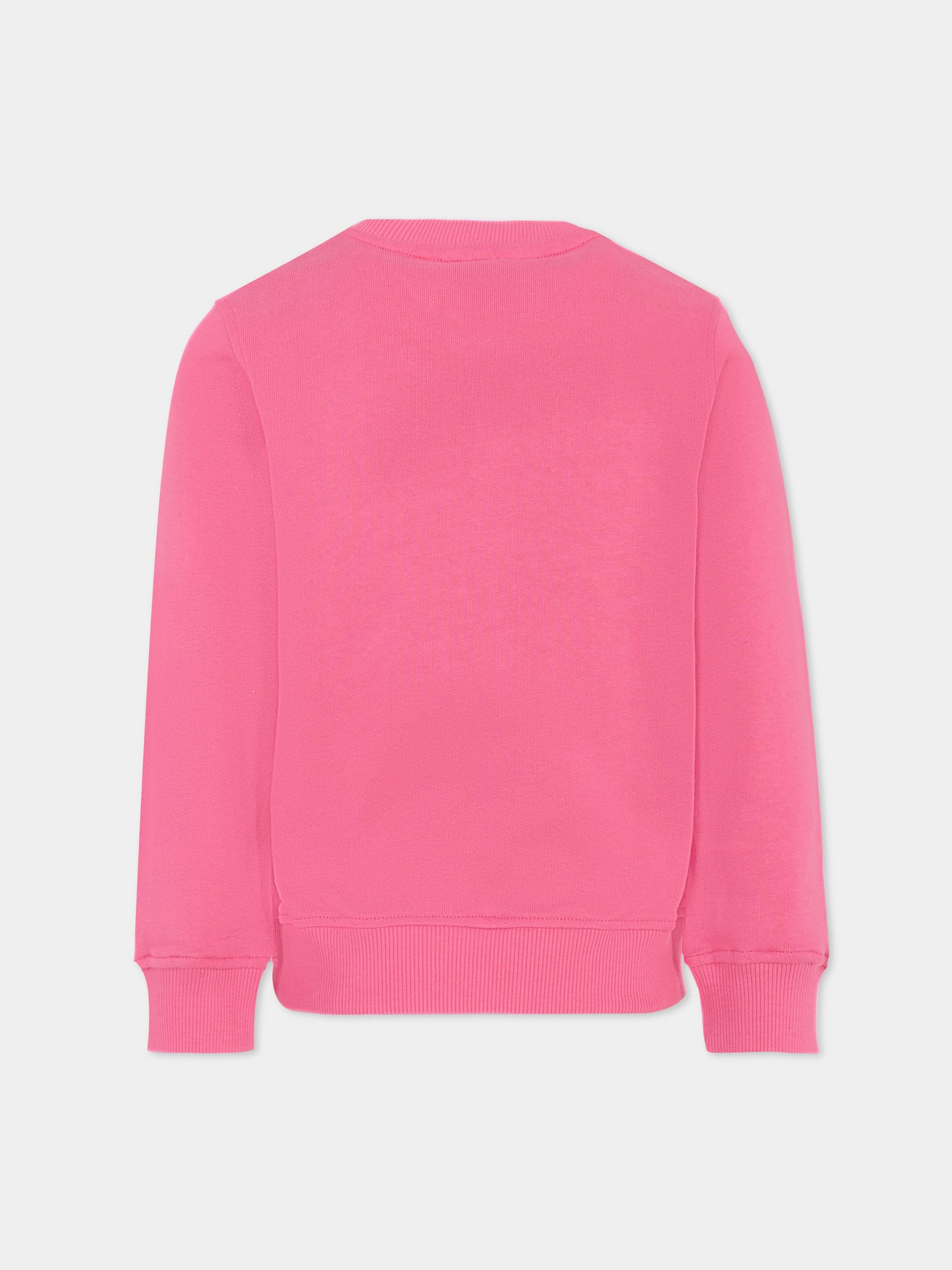 Felpa fucsia per bambina con logo,Moschino Kids,HUF08Z LCA74 50533