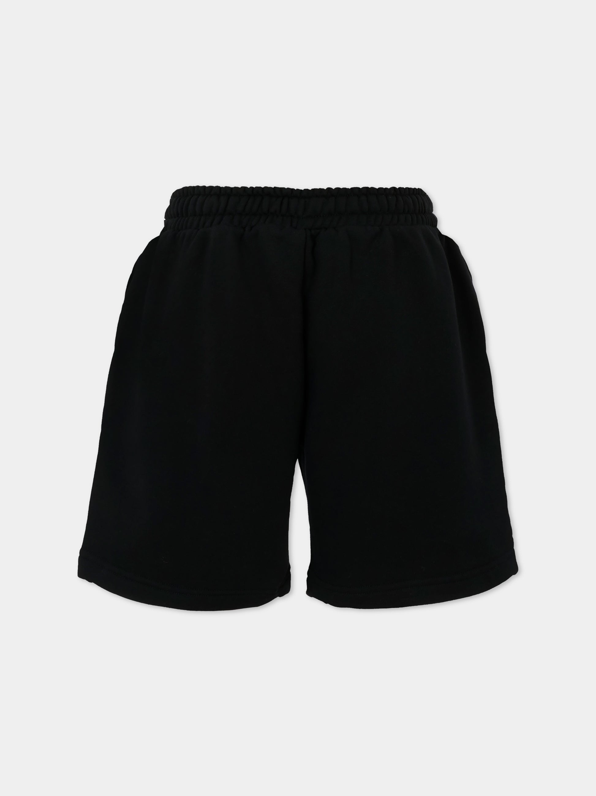 Shorts neri per bambino con Teddy Bear,Moschino Kids,HUQ02E LCA32 60100