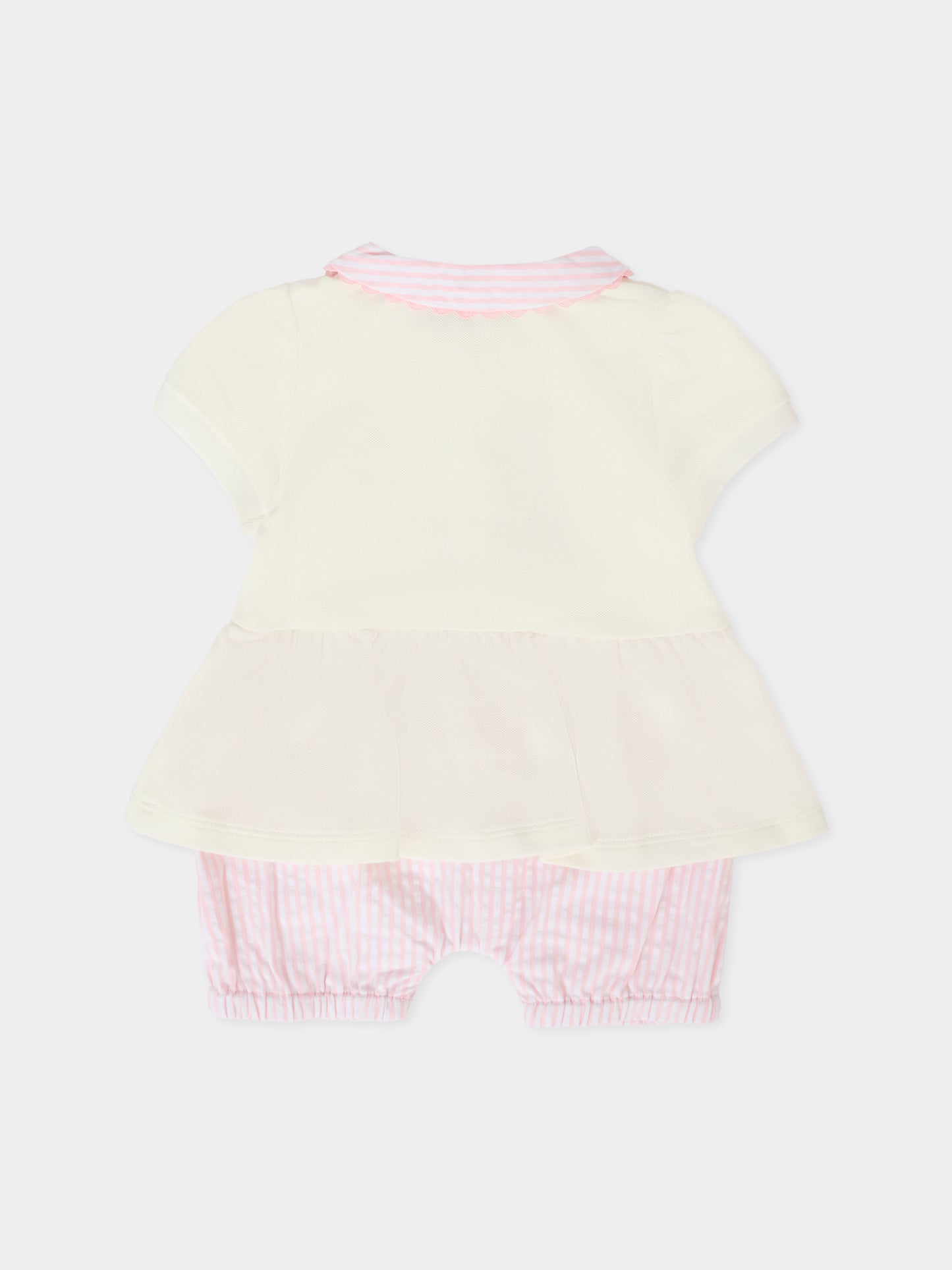 Pagliaccetto avorio per neonata con Teddy Bear,Moschino Kids,MDY019 LFA01 84324