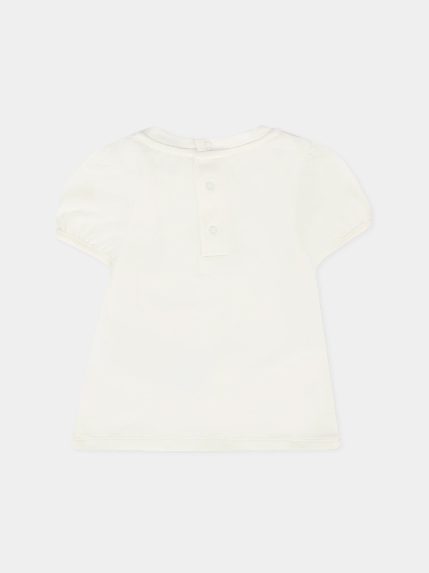 T-shirt avorio per neonata con Teddy Bear,Moschino Kids,MIM02B LBA10 10063