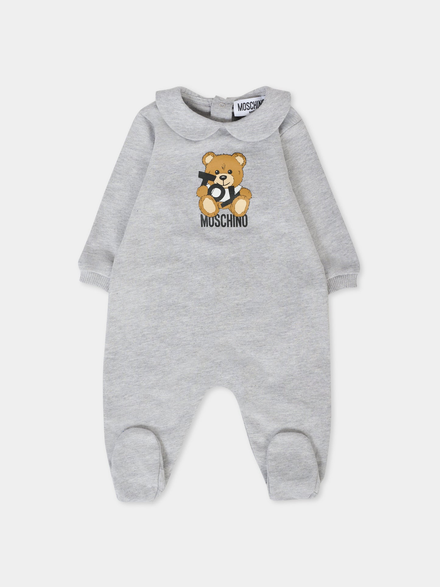 Set grigio per neonato con Teddy Bear,Moschino Kids,MNY04G LCA19 60926