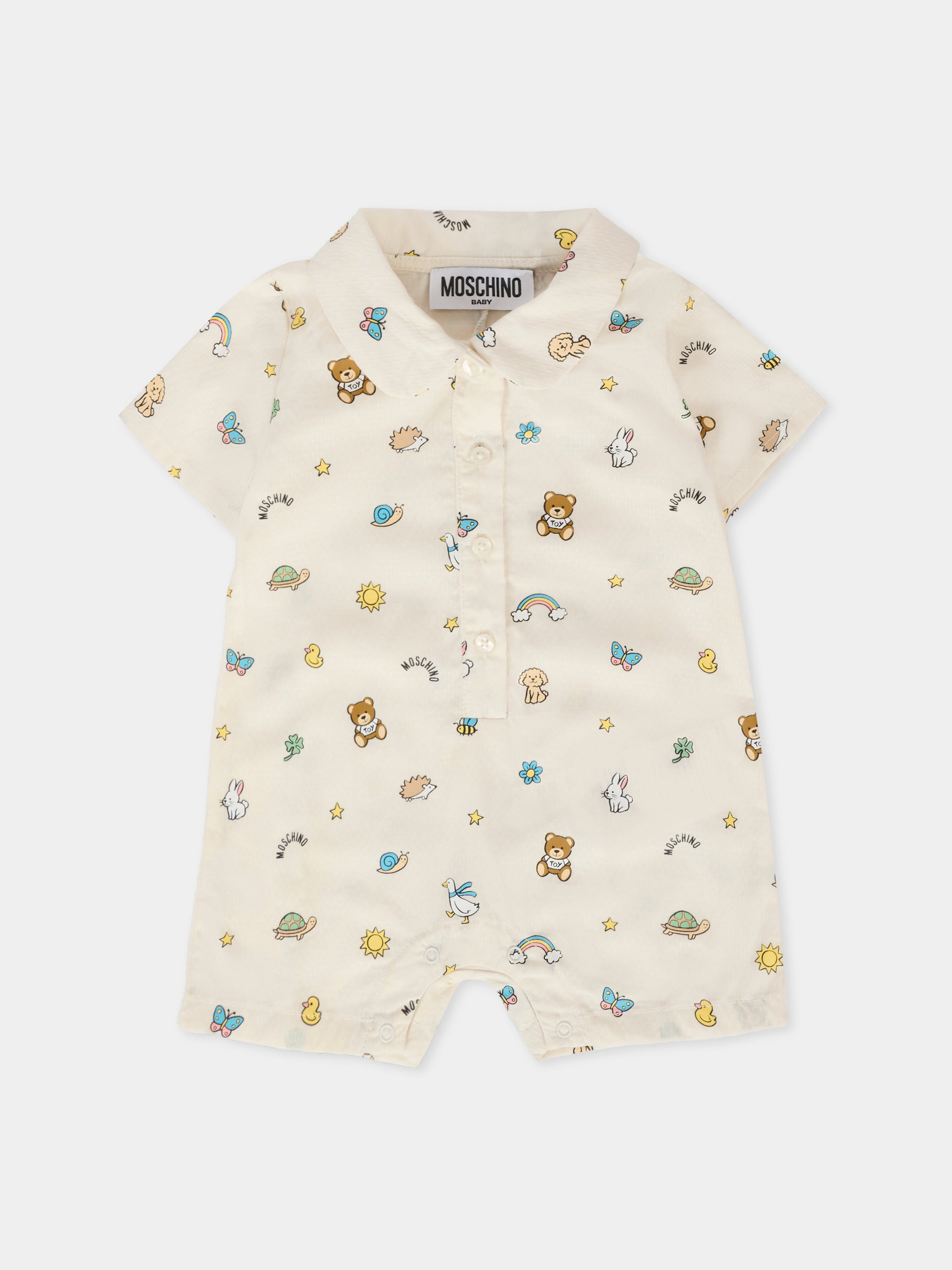 Pagliaccetto avorio per neonato con Teddy Bear e disegni,Moschino Kids,MUY07J LZB14 83449