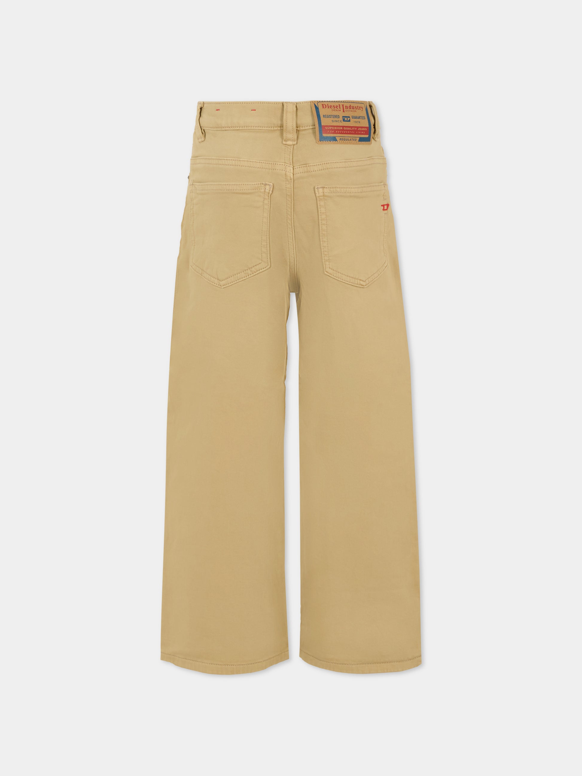 Pantaloni beige per bambina con logo,Diesel,J01275 KXBPH K744