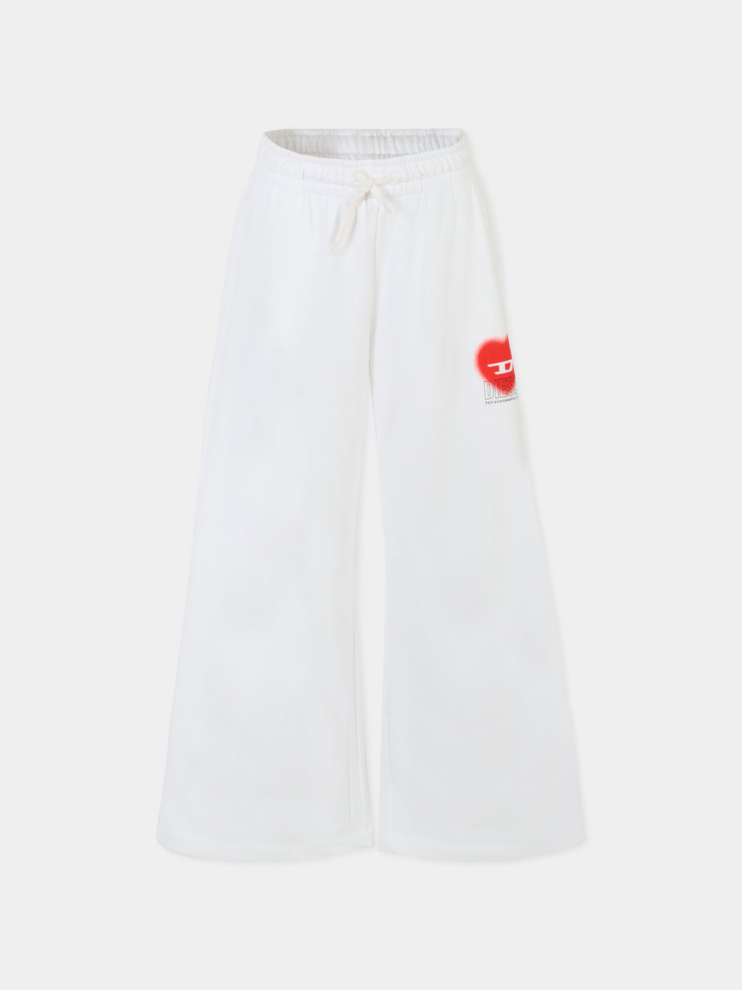 Pantaloni bianchi per bambina con cuore,Diesel,J02231 0JFAV K100