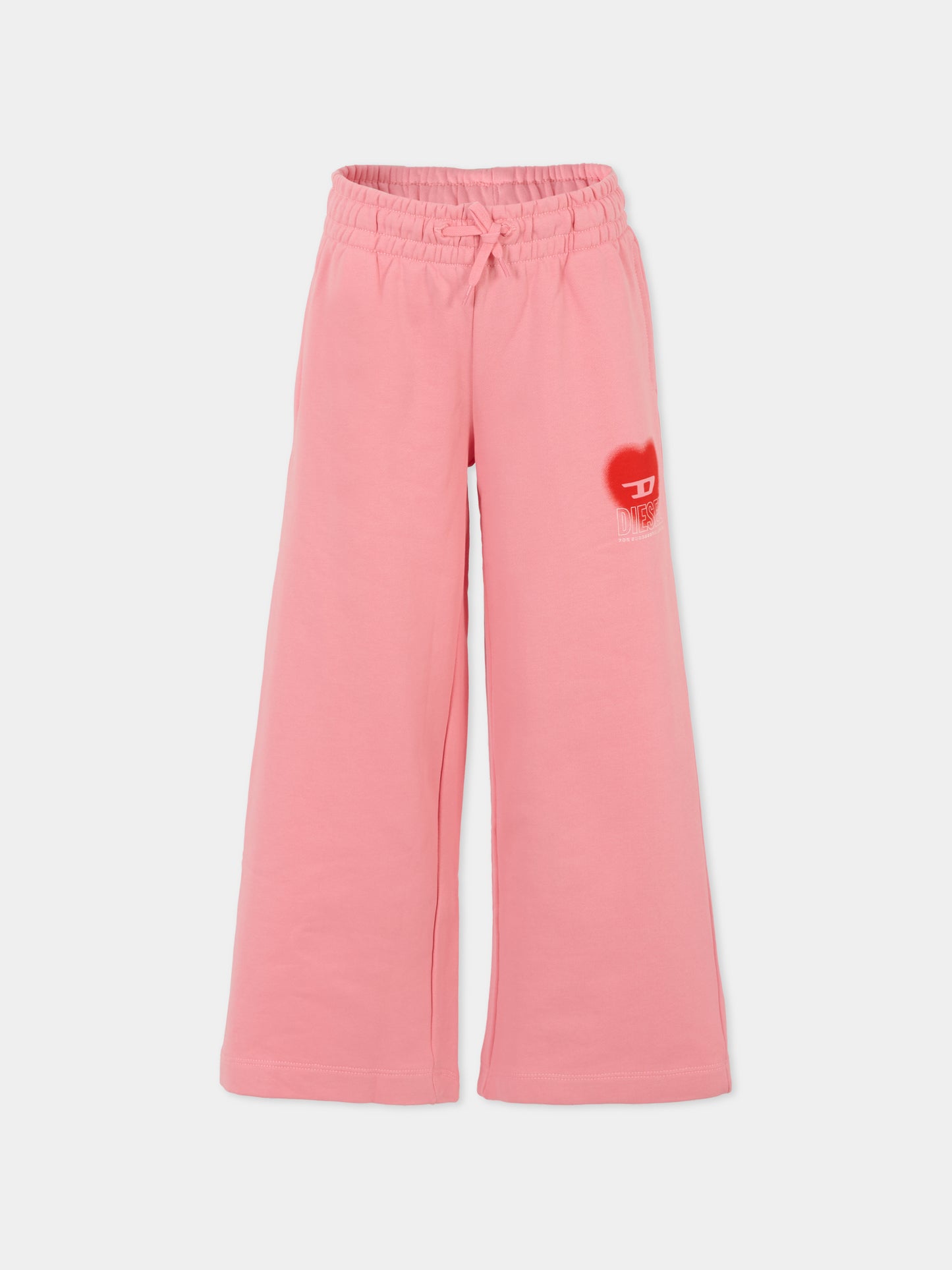 Pantaloni rosa per bambina con cuore,Diesel,J02231 0JFAV K310