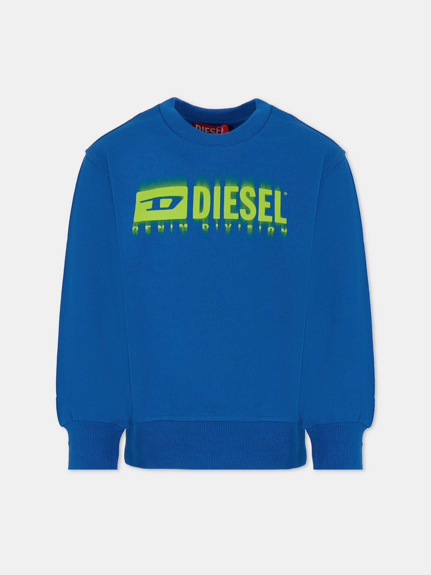 Felpa azzurra per bambino con logo,Diesel,J02040 KYAVF K823