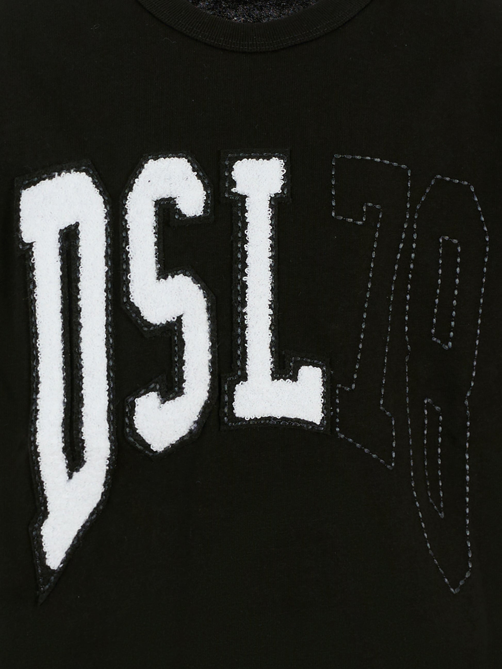 T-shirt nera per bambino con logo,Diesel,J02228 KYAZL K900