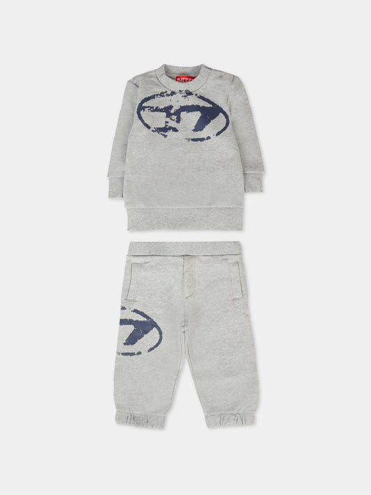 Completo grigio per neonati con logo,Diesel,K00652 KYAQK K963