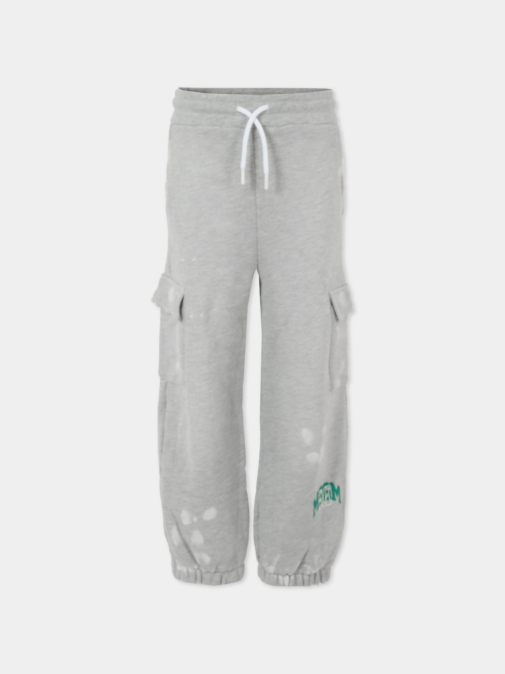 Pantaloni grigi per bambino con logo,Msgm Kids,S5MSJBFP152 101