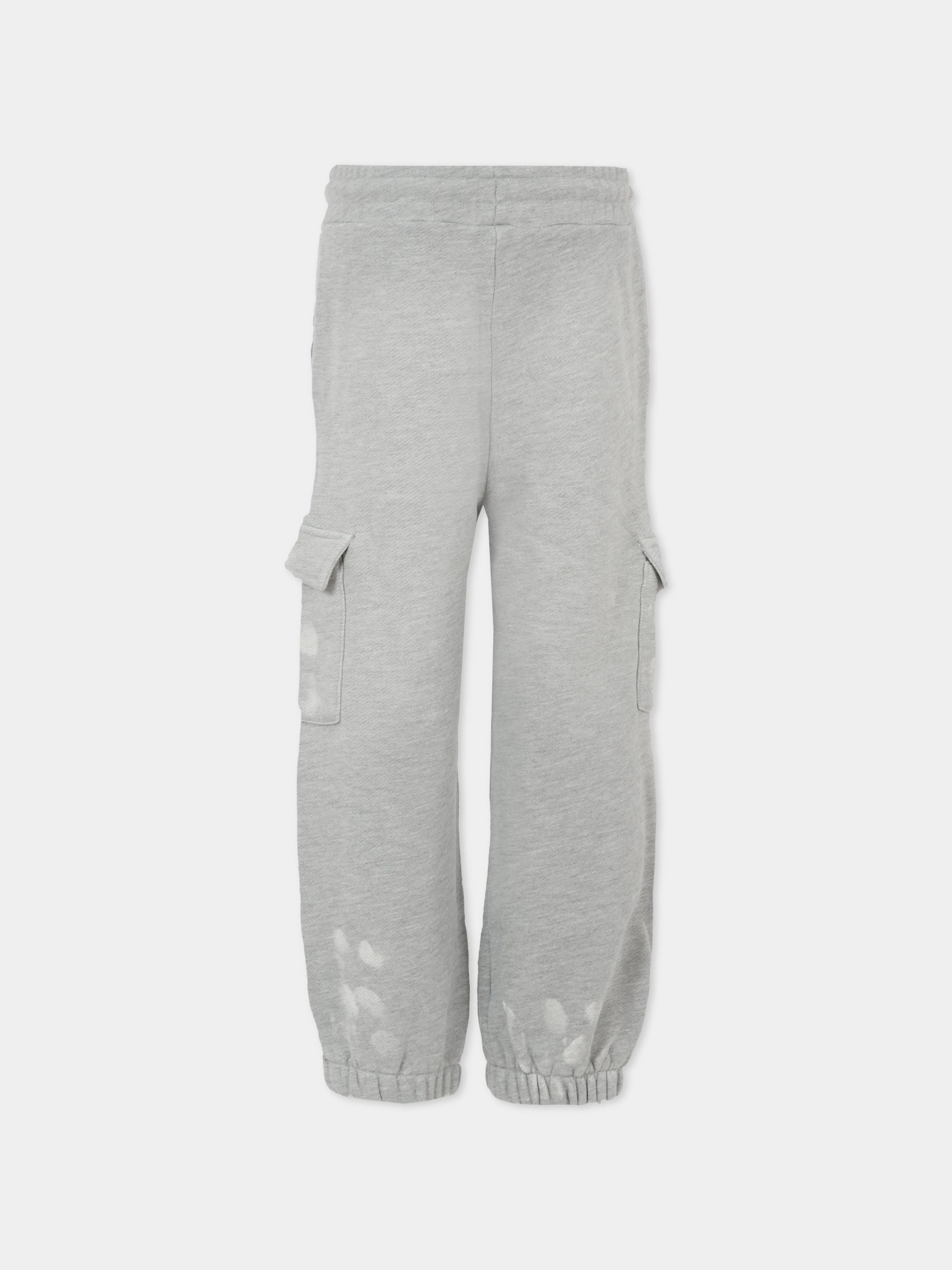 Pantaloni grigi per bambino con logo,Msgm Kids,S5MSJBFP152 101