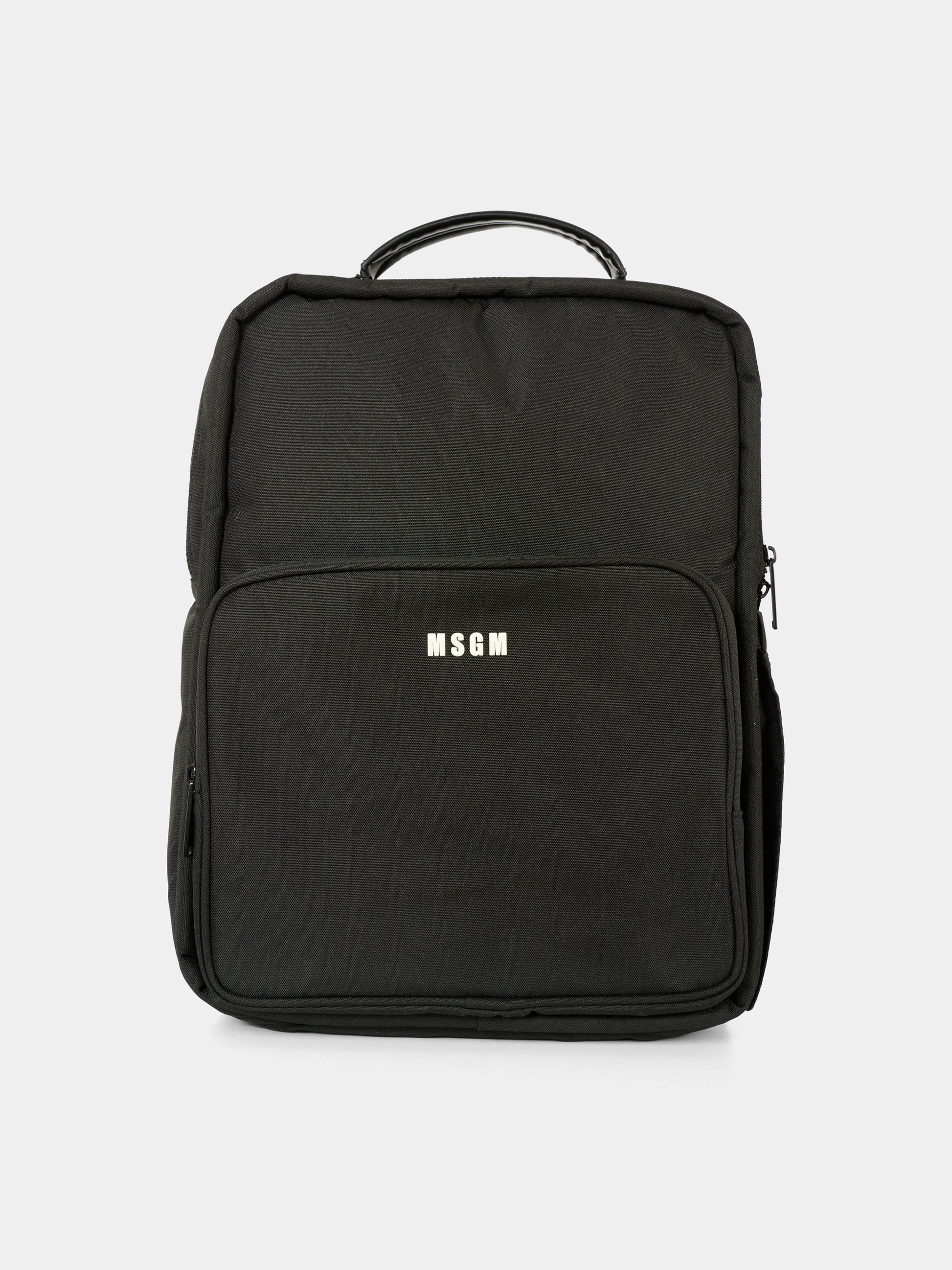 Zaino nero per bambini con logo,Msgm Kids,S5MSJUBP197 110