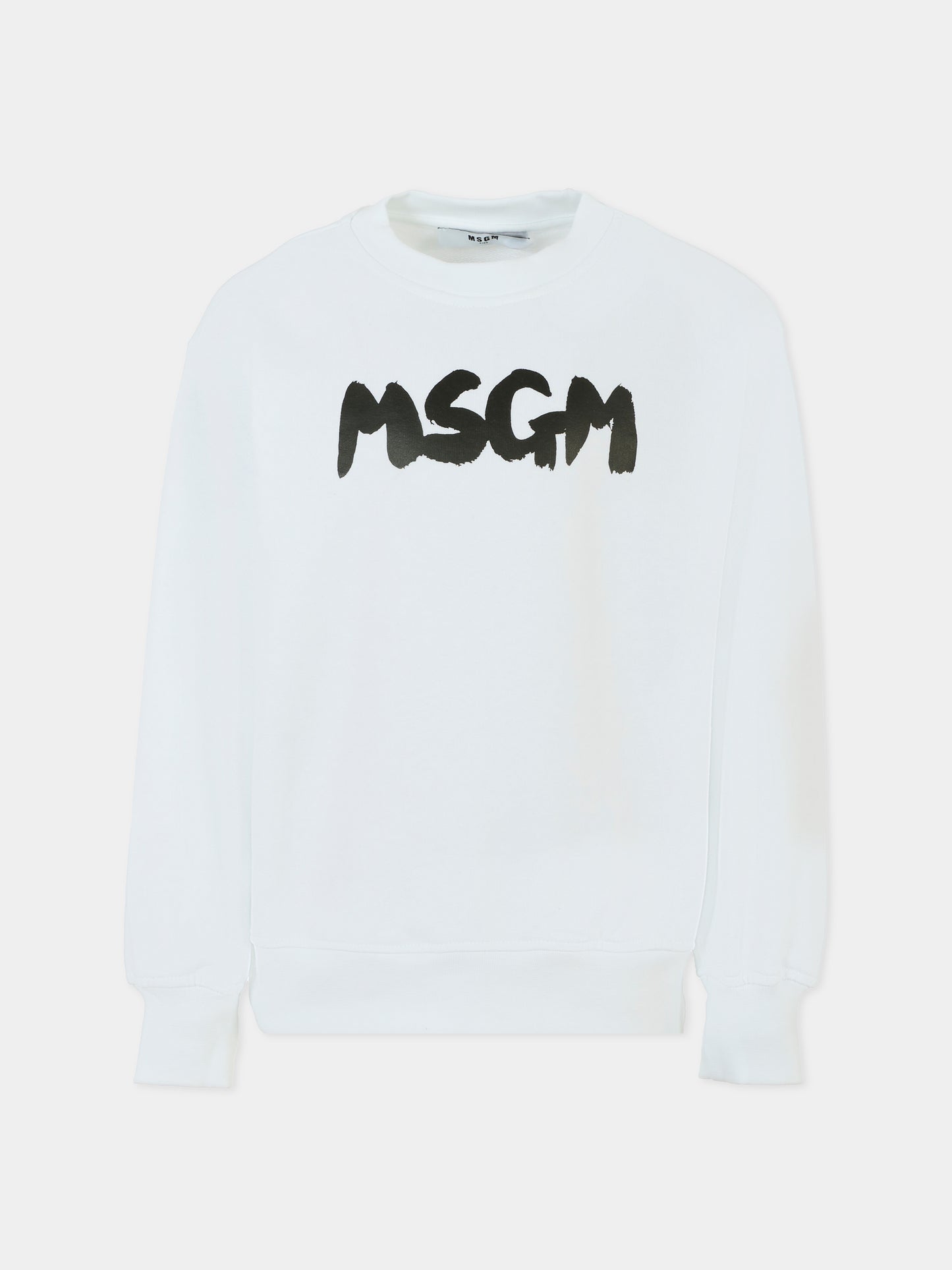 Felpa bianca per bambini con logo,Msgm Kids,S5MSJUSW053 001