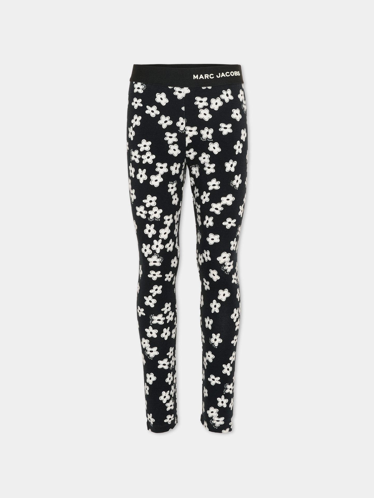 Leggings neri per bambina con margherite,Marc Jacobs,W60730 09B
