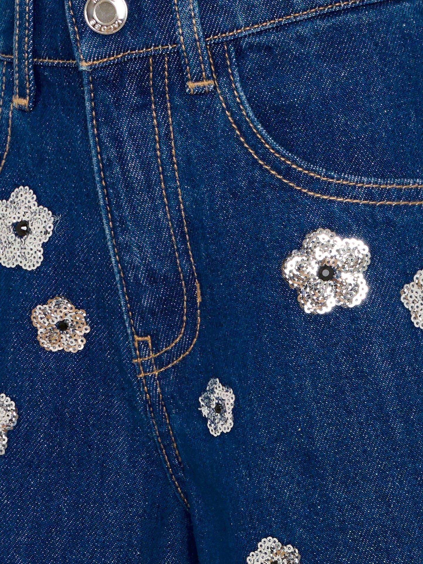 Shorts denim per bambina con margherite,Marc Jacobs,W60732 Z10