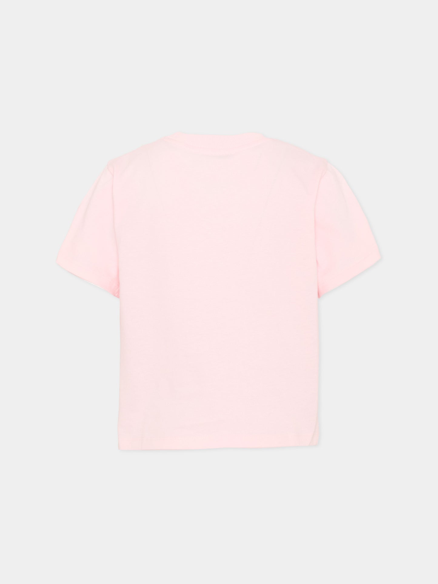 T-shirt rosa per bambina con logo e cristalli,Marc Jacobs,W60746 475