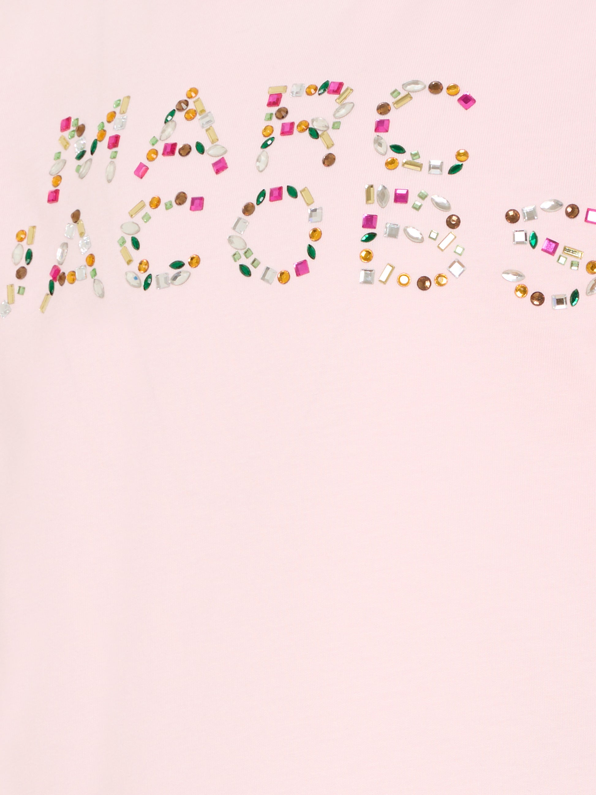 T-shirt rosa per bambina con logo e cristalli,Marc Jacobs,W60746 475