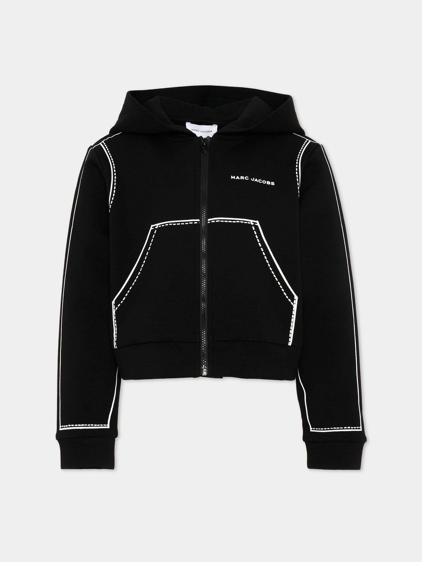 Felpa nera per bambina con logo,Marc Jacobs,W60747 09B