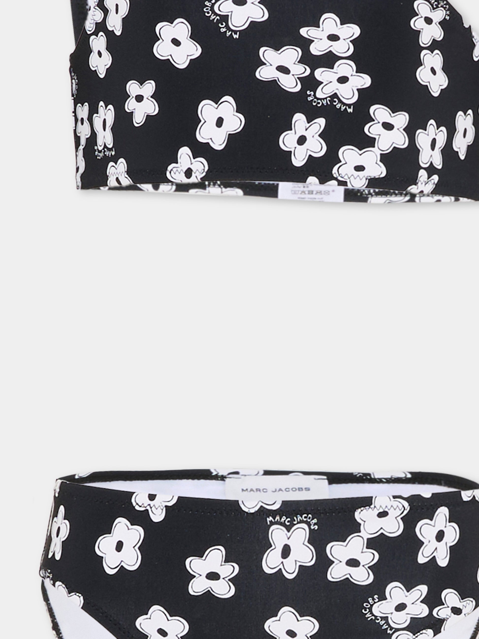 Bikini nero per bambina con margherite,Marc Jacobs,W60758 09B