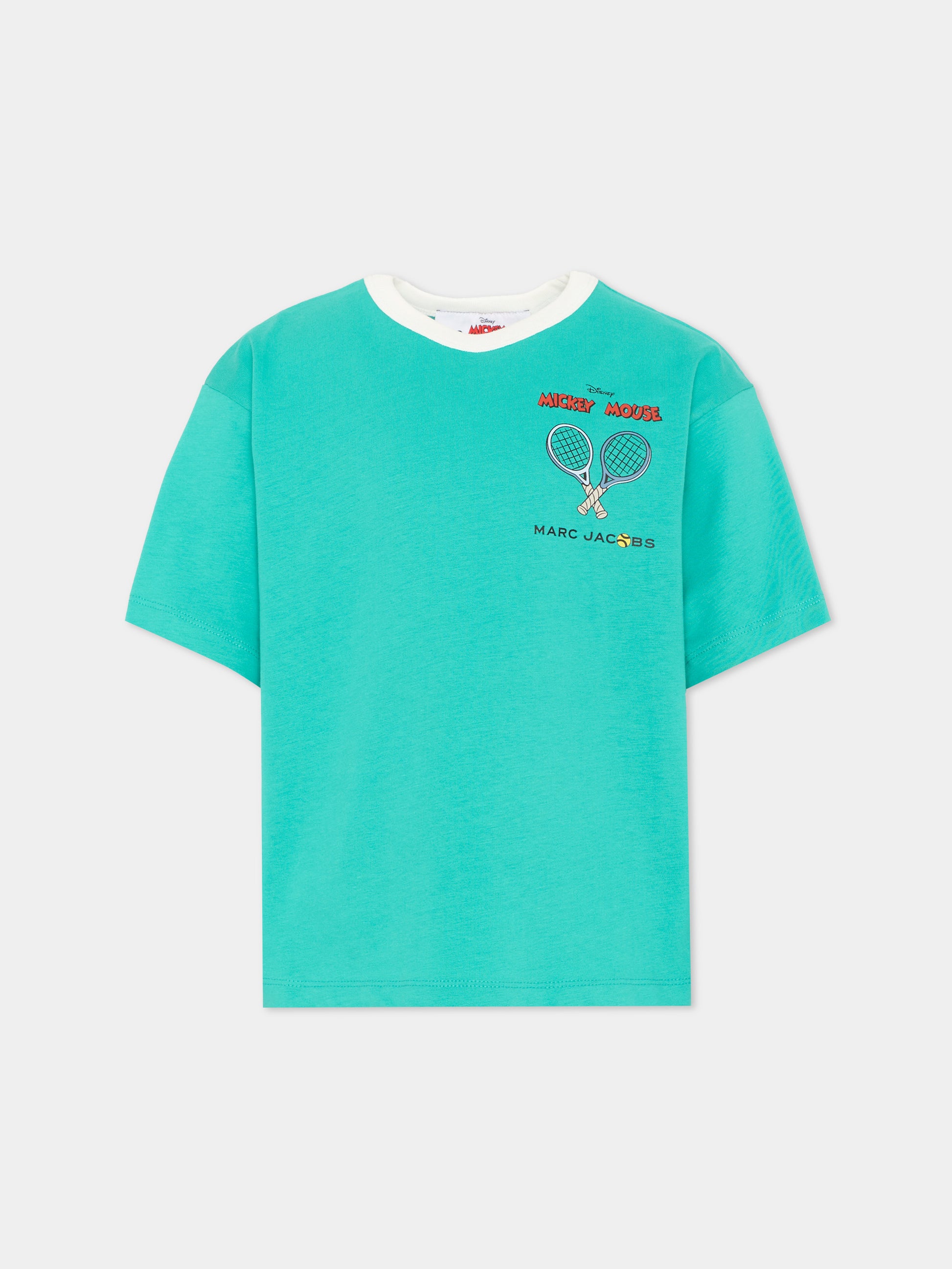 T-Shirt verde per bambino con Mickey Mouse,Marc Jacobs,W60762 73D