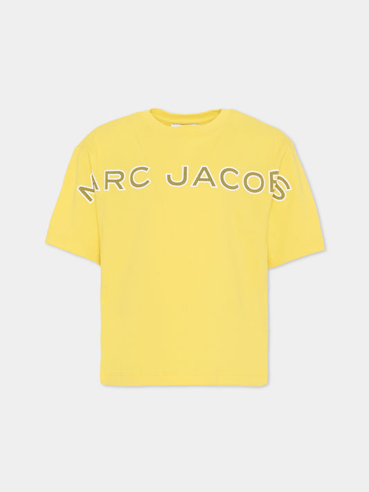 T-shirt gialla per bambini con logo,Marc Jacobs,W60766 538