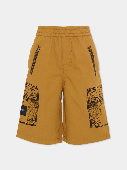 Shorts marroni per bambino con logo,Marc Jacobs,W60784 300
