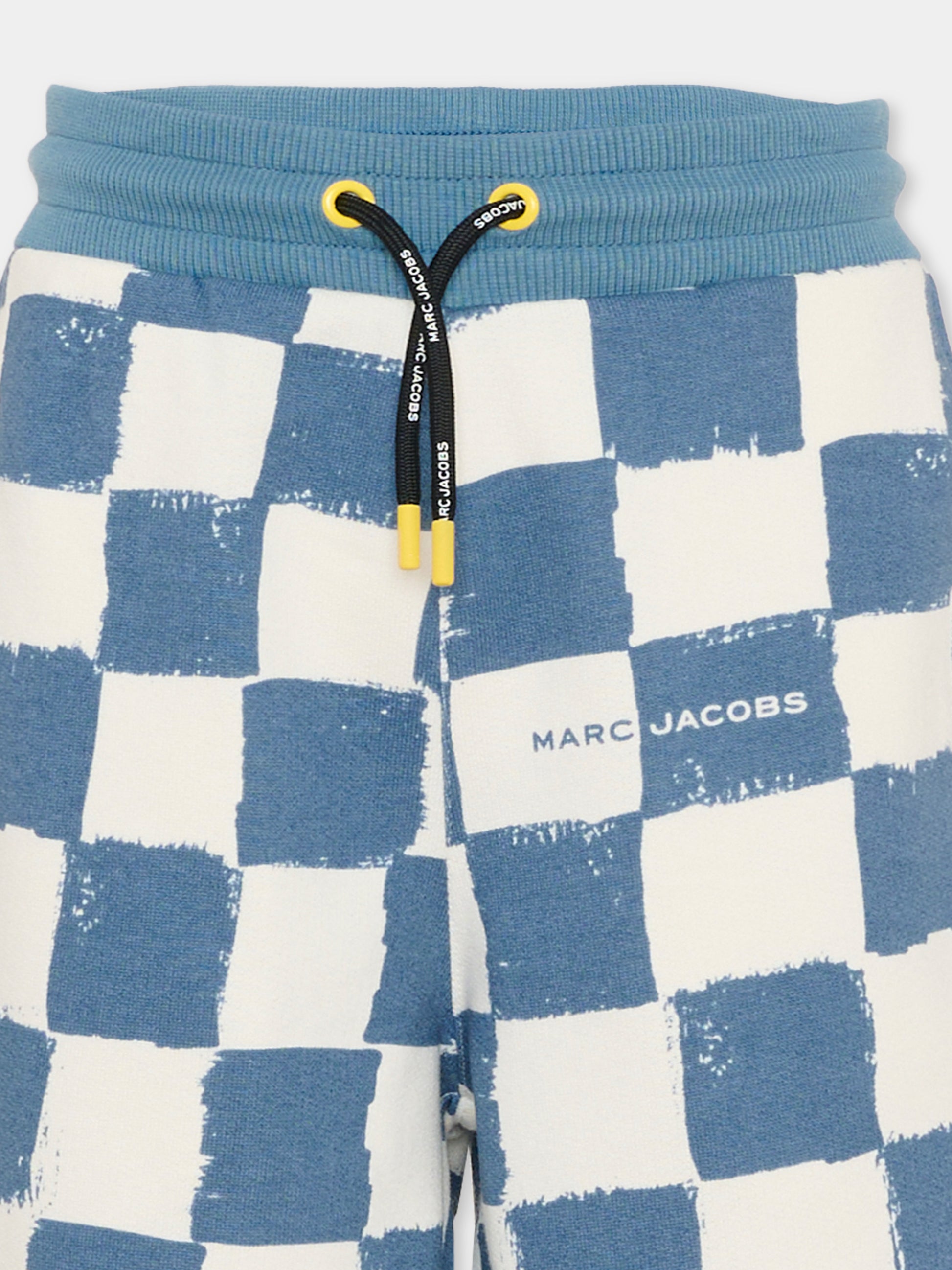Shorts blu per bambino con motivo a scacchi,Marc Jacobs,W60790 80B