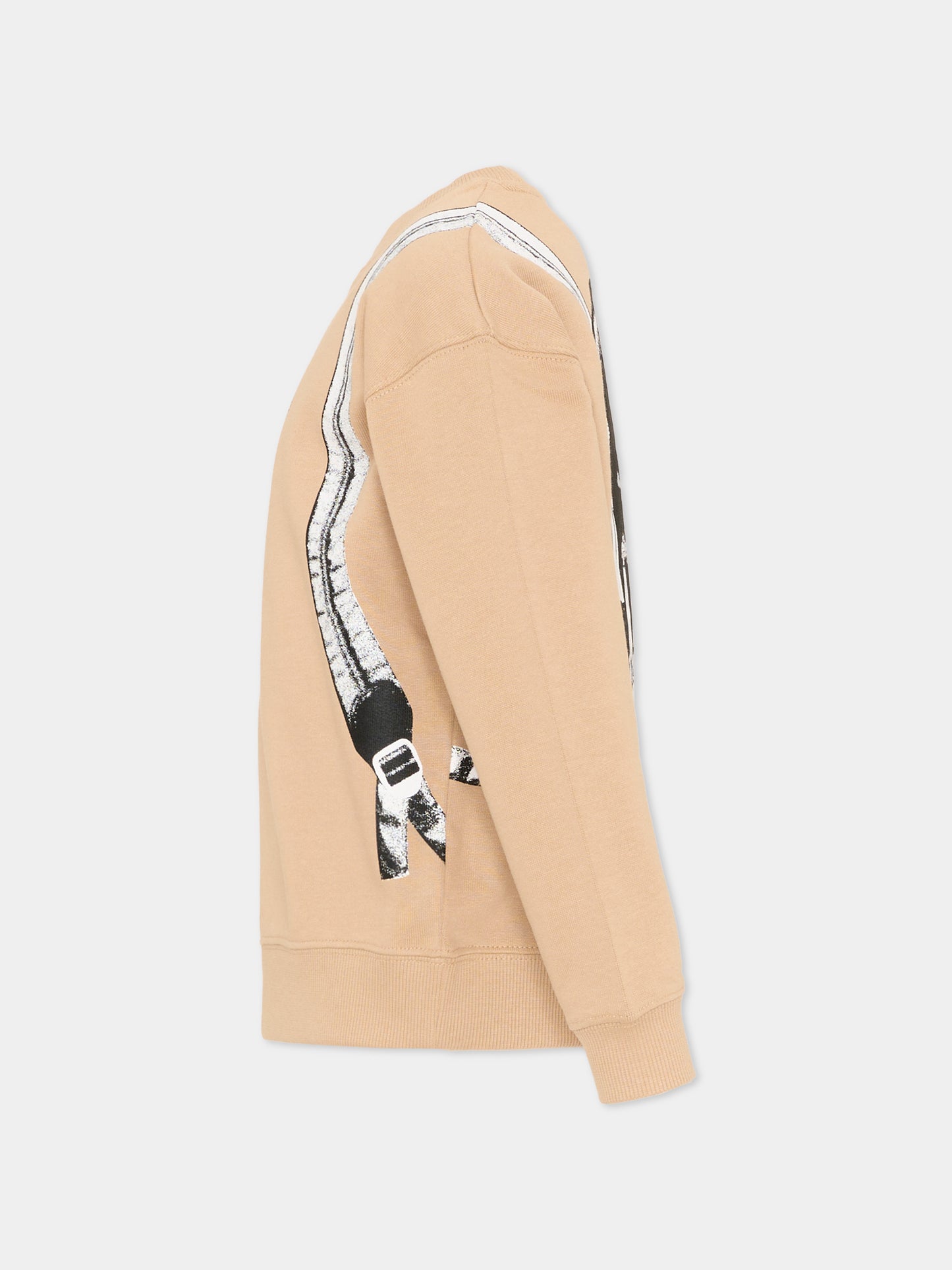 Felpa beige per bambino con stampa zaino,Marc Jacobs,W60798 215