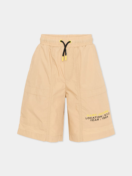 Shorts beige per bambino con logo,Marc Jacobs,W60803 215